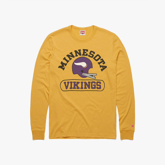 Minnesota Vikings Throwback Helmet Long Sleeve Tee