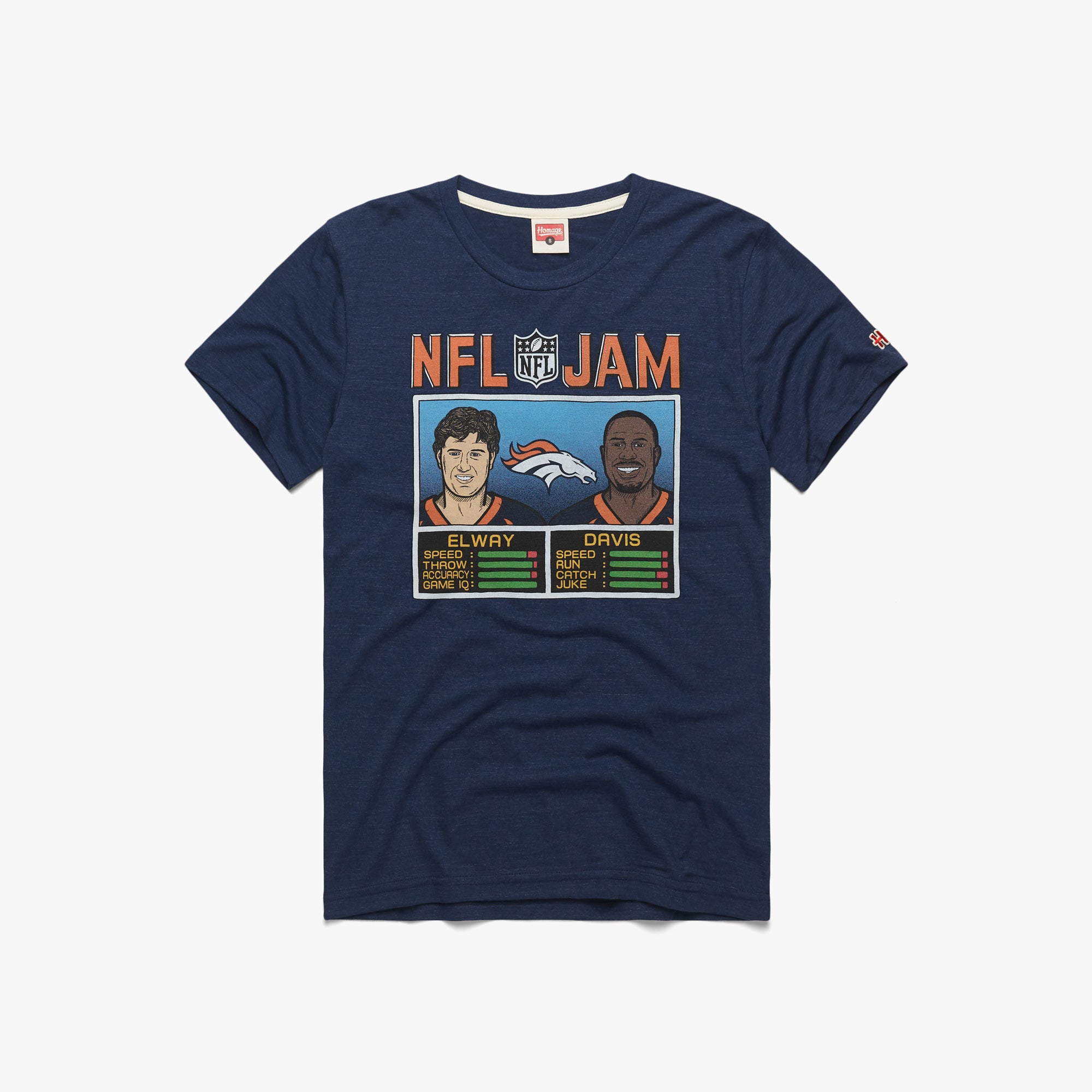 Spongebob x Denver Broncos T-Shirt from Homage. | Officially Licensed Vintage NFL Apparel from Homage Pro Shop.