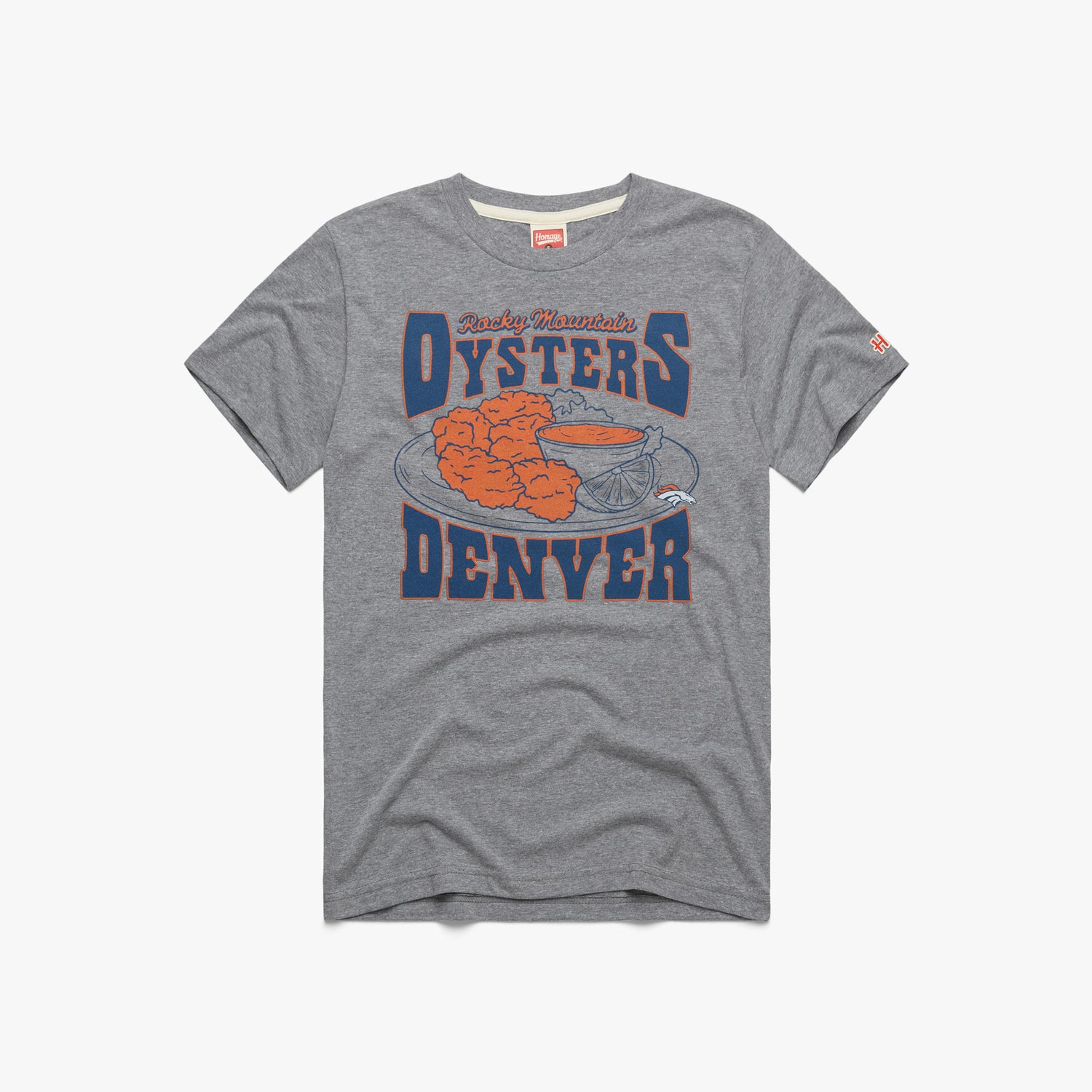 Denver Broncos Crest Crewneck from Homage. | Officially Licensed Vintage NFL Apparel from Homage Pro Shop.