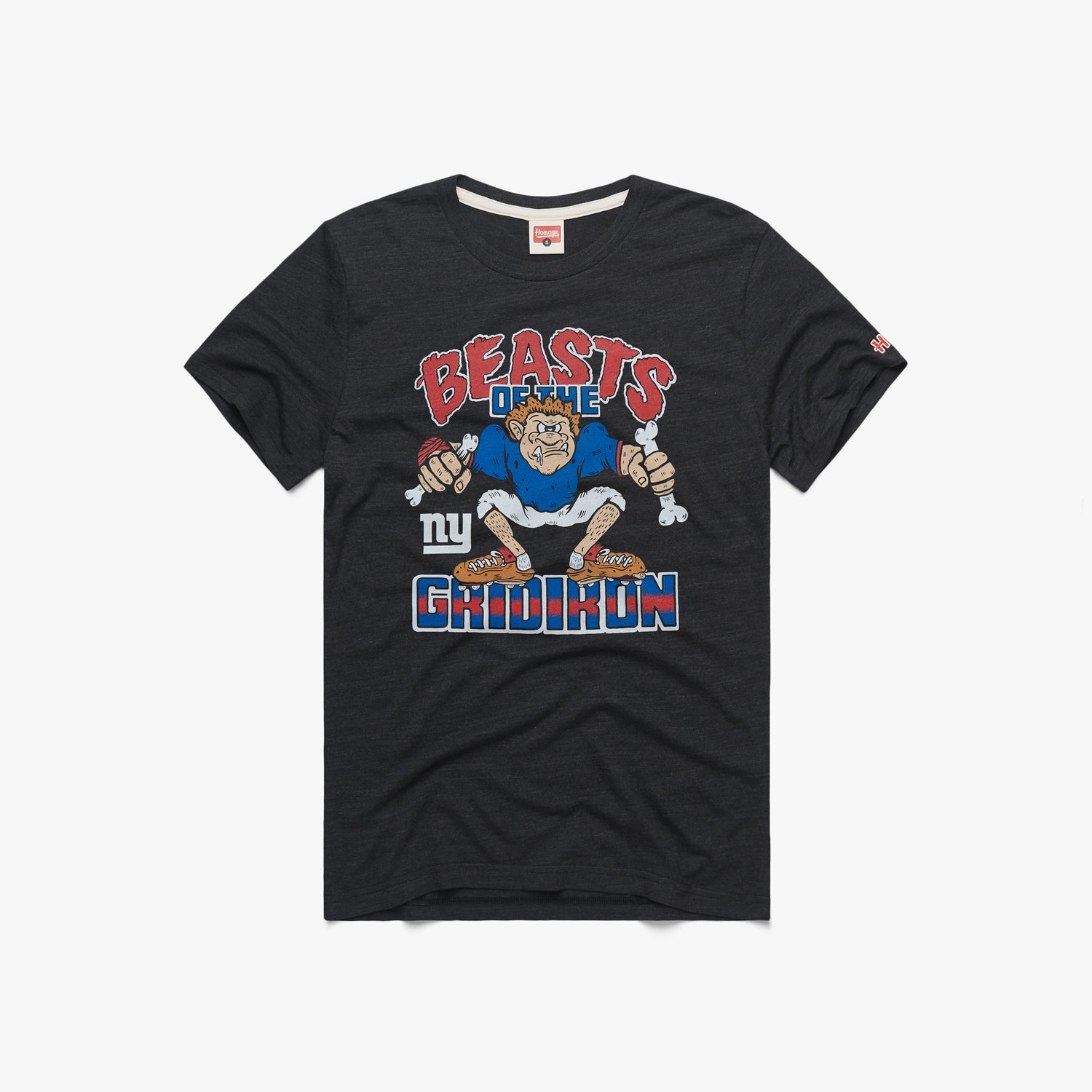 New York Giants 4 Time Super Bowl Champions T-Shirt from Homage. | Officially Licensed Vintage NFL Apparel from Homage Pro Shop.