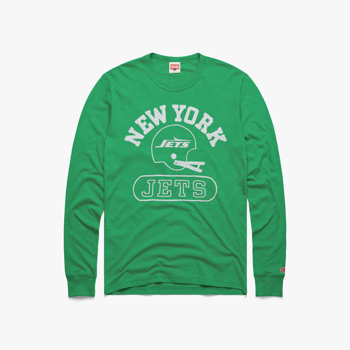 New York Jets Helmet Retro Hoodie from Homage. | Officially Licensed Vintage NFL Apparel from Homage Pro Shop.