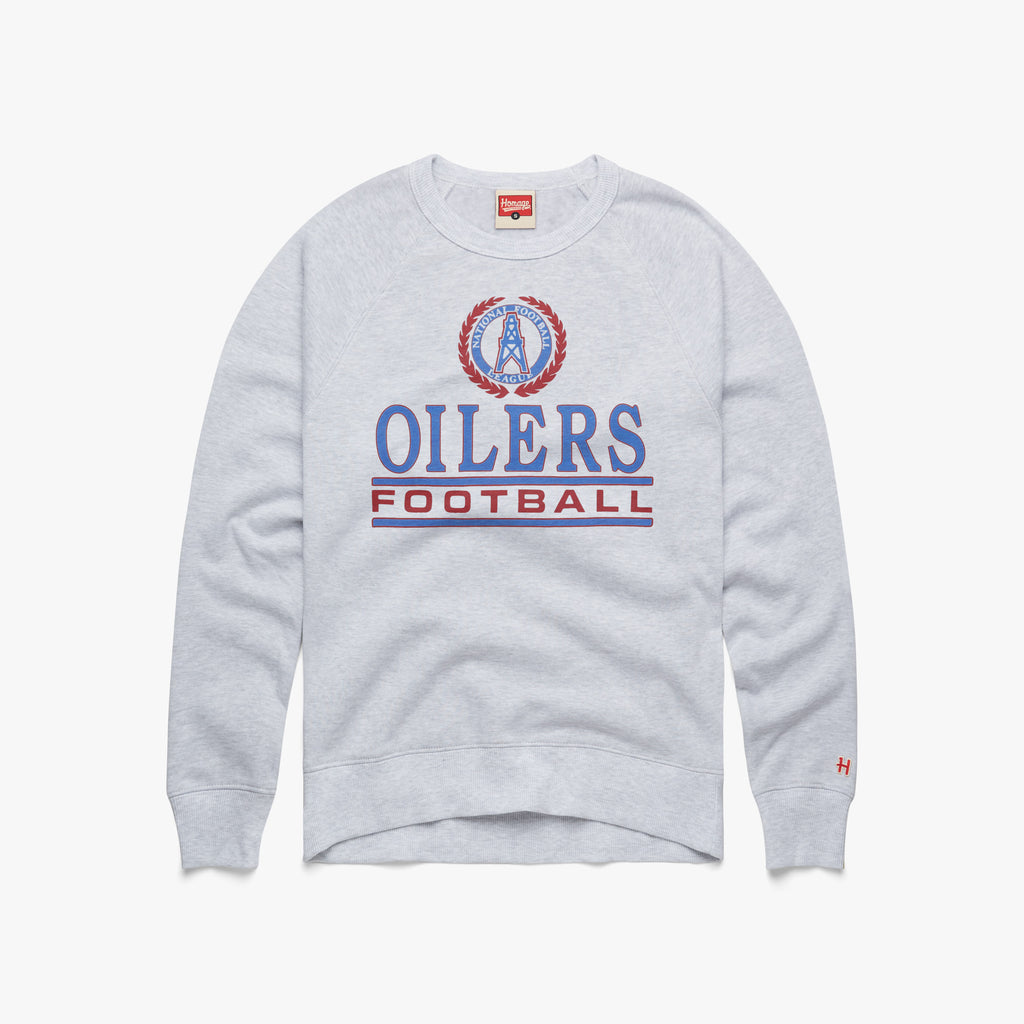 Oilers Football Crest Crewneck | Retro Oilers Football Sweatshirt – HOMAGE