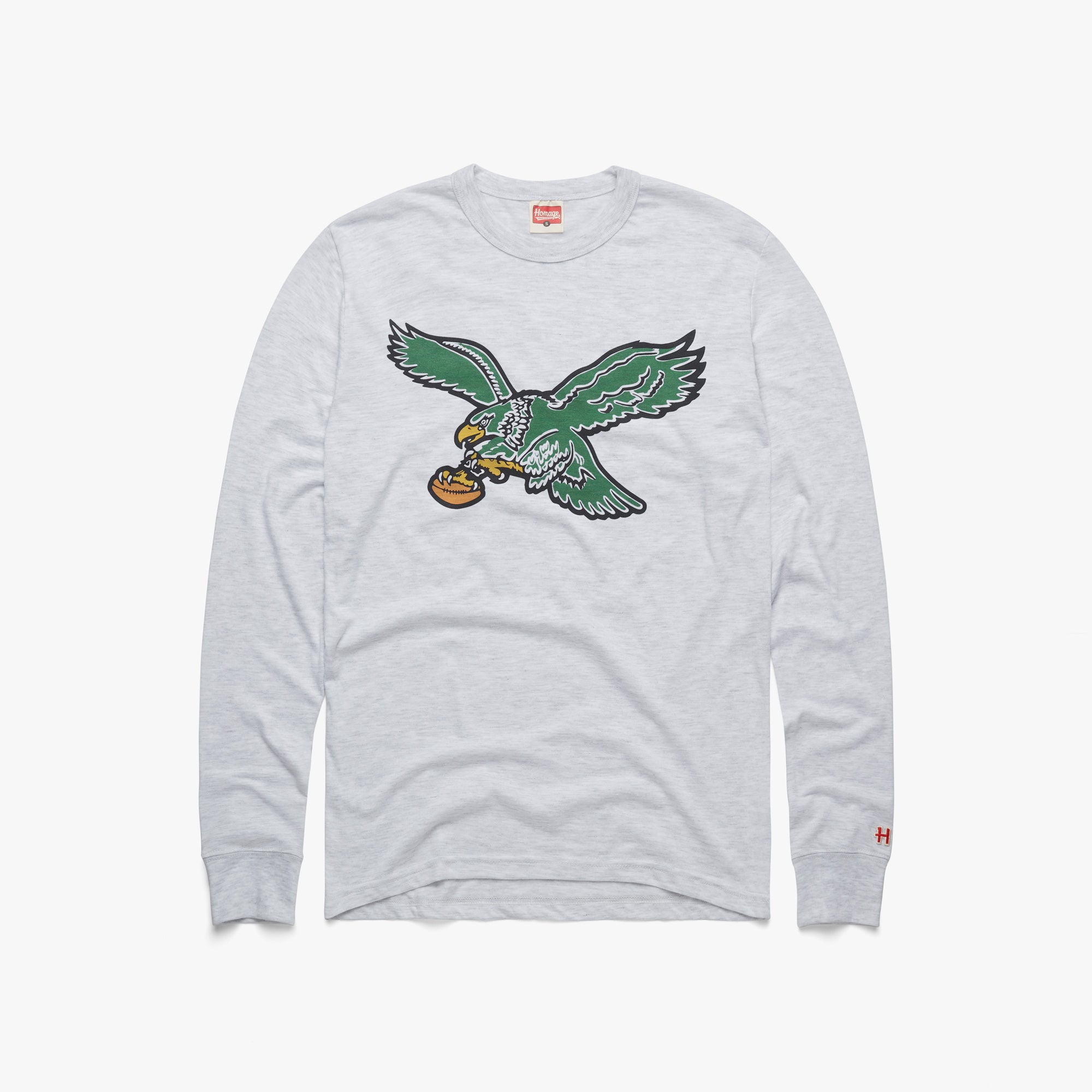 Philadelphia Eagles '87 Long Sleeve Tee | Kelly Green Eagles Apparel from Homage. | Officially Licensed NFL Apparel from Homage Pro Shop.