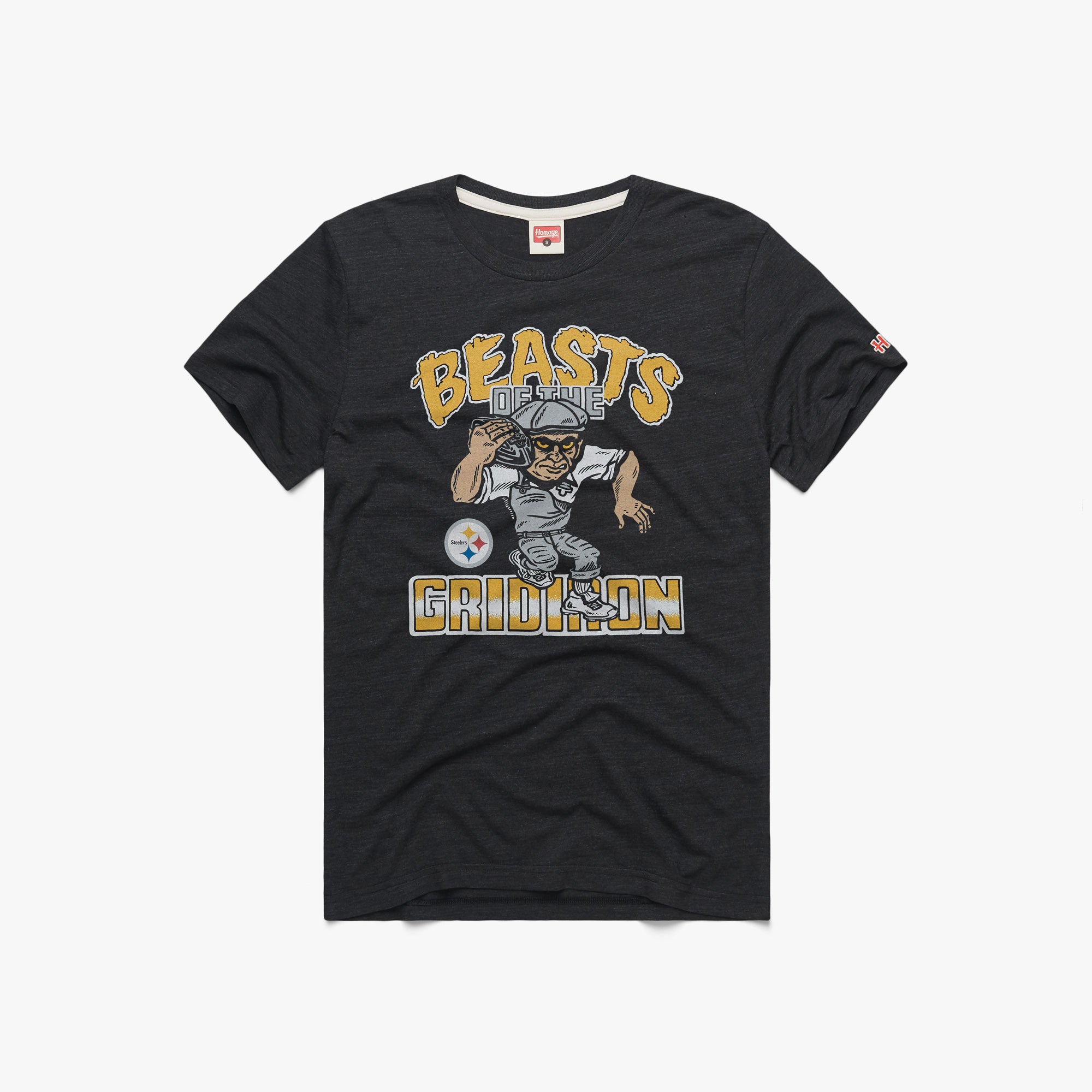 Pittsburgh Steelers Beasts of The Gridiron T-Shirt from Homage. | Officially Licensed Vintage NFL Apparel from Homage Pro Shop.