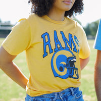 LA Rams Vintage Los Angeles Football Helmet Blue T shirt Champion LNH2293