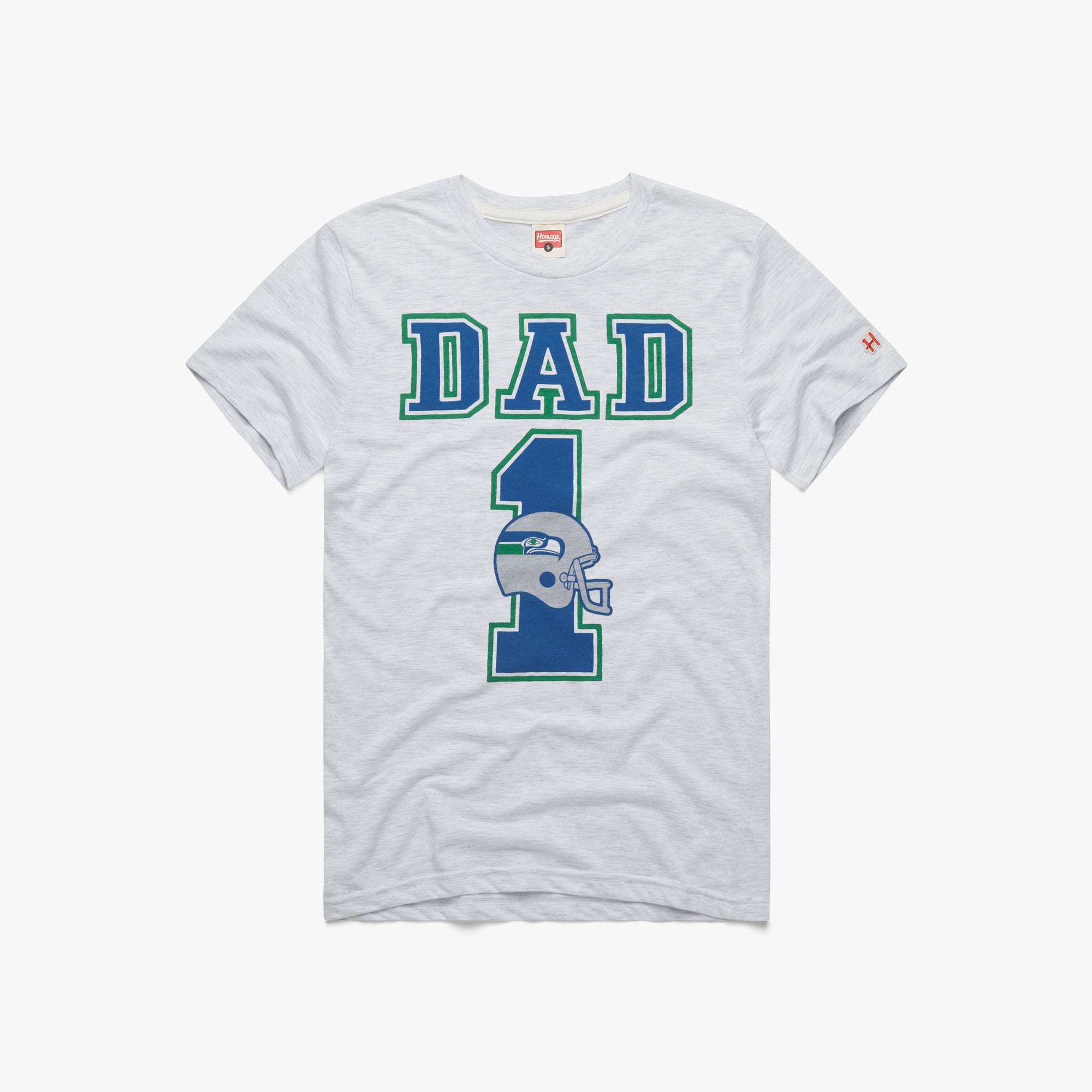 Seattle Seahawks Dad T-Shirt from Homage. | Officially Licensed Vintage NFL Apparel from Homage Pro Shop.