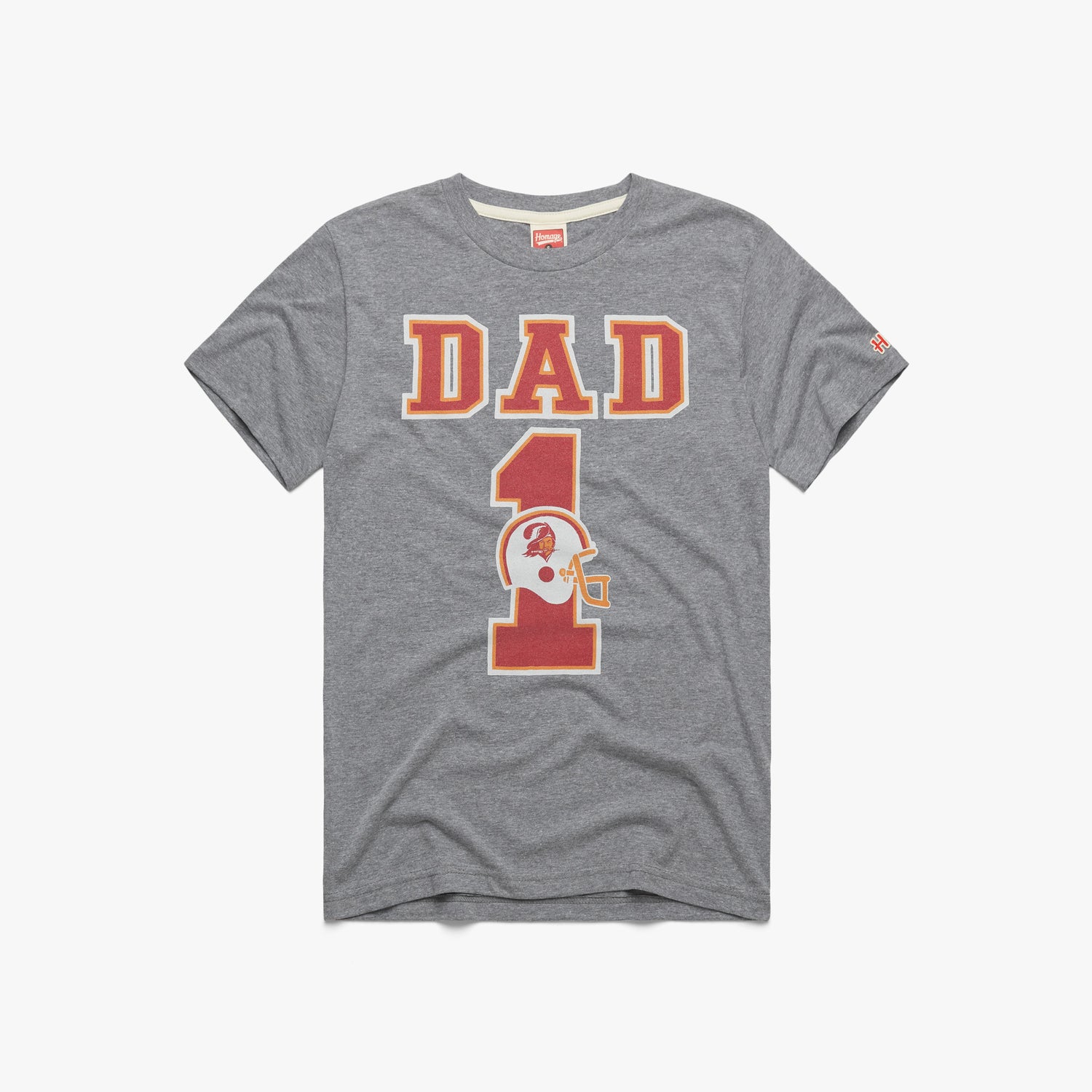 Tampa Bay Buccaneers Dad T-Shirt from Homage. | Officially Licensed Vintage NFL Apparel from Homage Pro Shop.