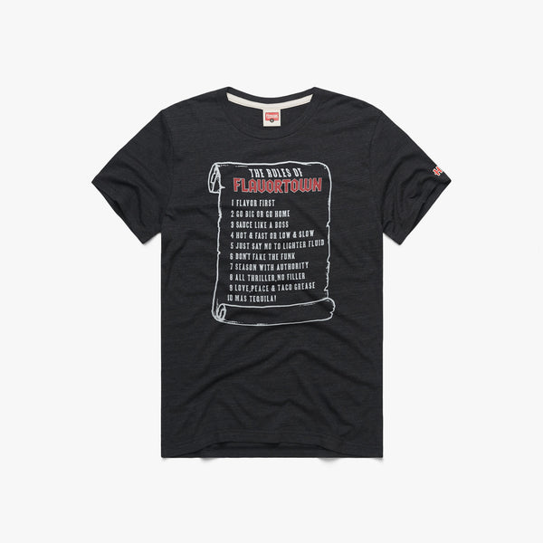 The Rules Of Flavortown | Retro Guy Fieri T-Shirt – HOMAGE