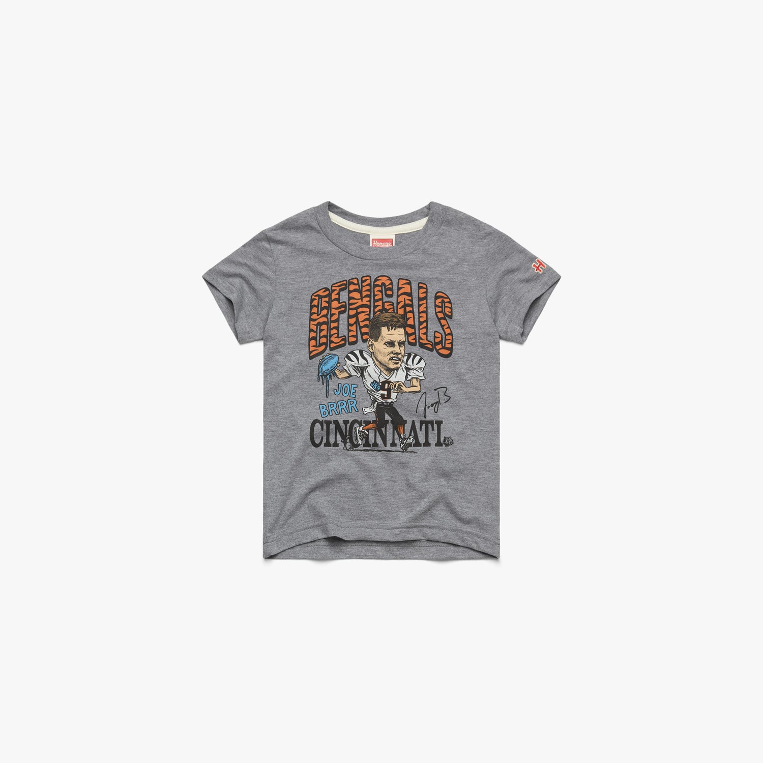 Youth Cincinnati Bengals Joe Burrow Signature Youth T-Shirt from Homage. | Officially Licensed Vintage NFL Apparel from Homage Pro Shop.