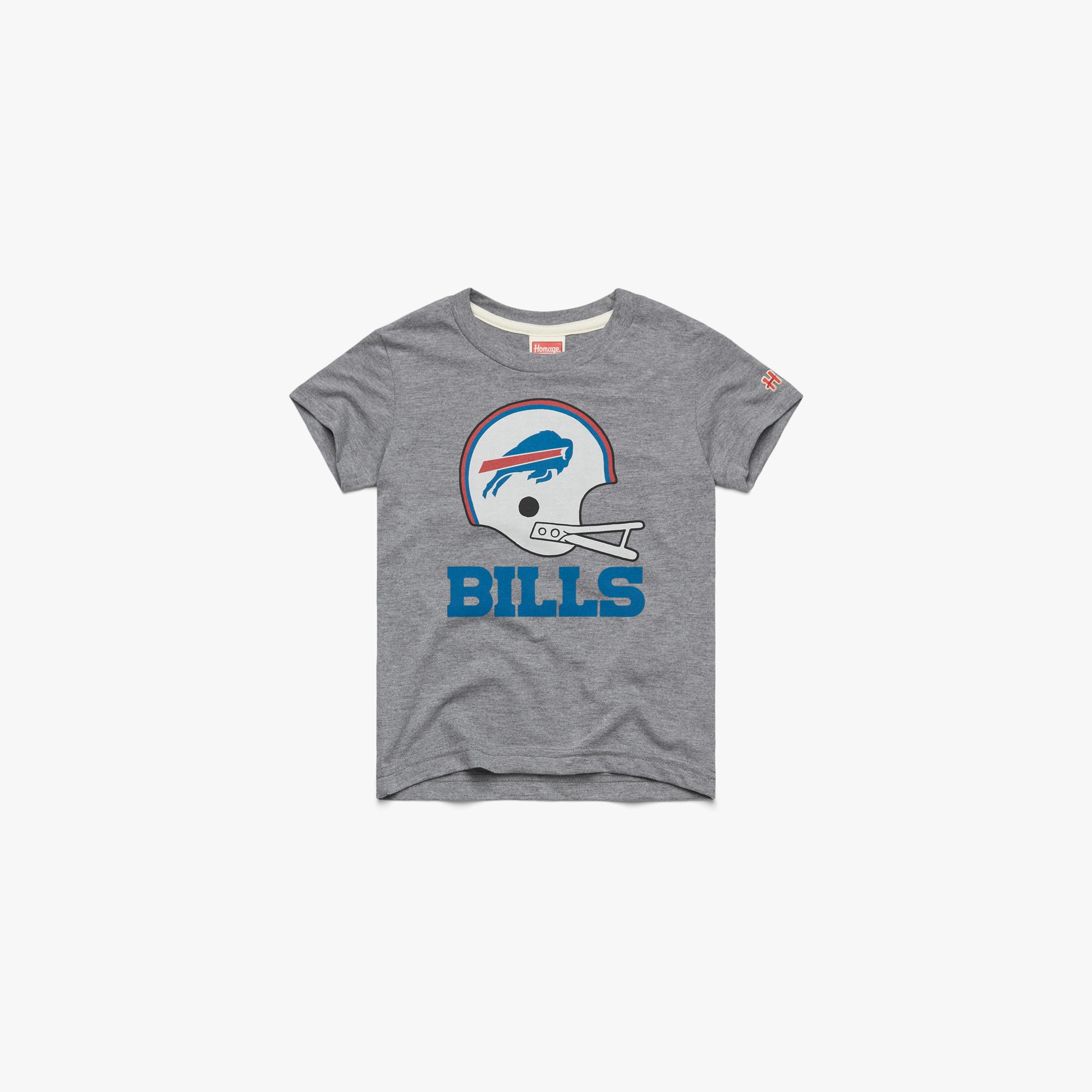 Youth Buffalo Bills Big Helmet Youth T-Shirt from Homage. | Officially Licensed Vintage NFL Apparel from Homage Pro Shop.