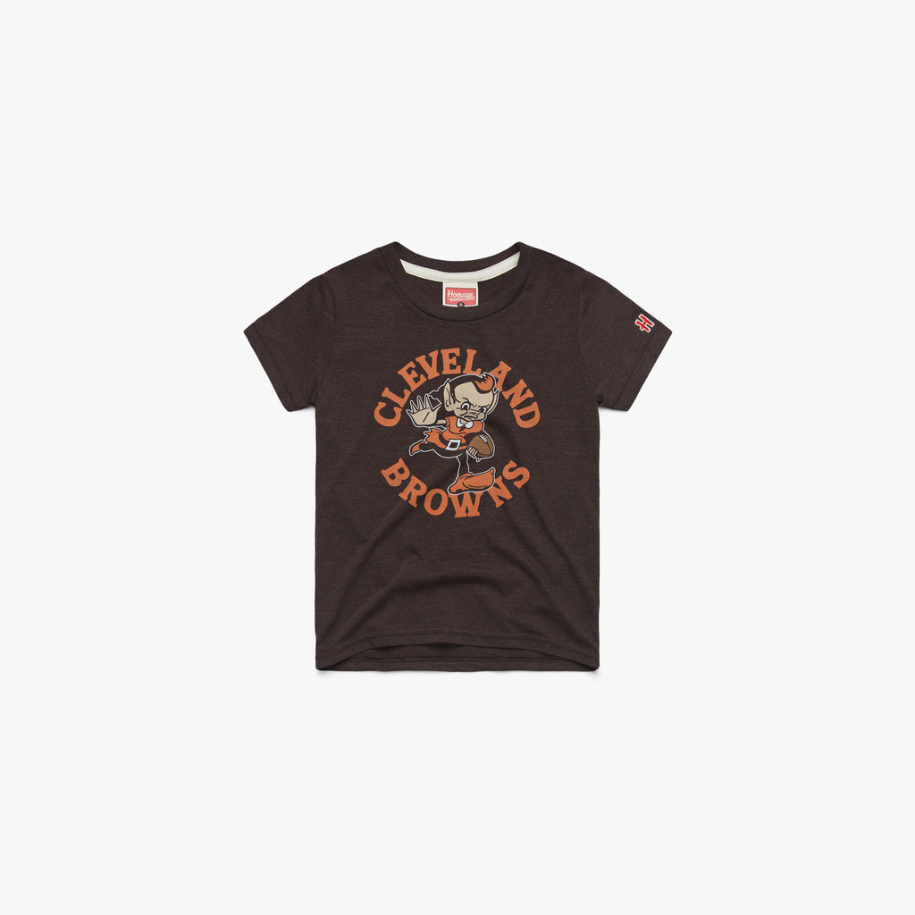 Youth Cleveland Browns Brownie Stiff Arm | Kids Retro NFL T-Shirt – HOMAGE