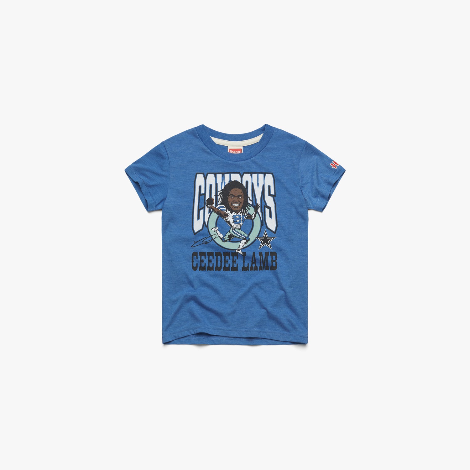 Youth Dallas Cowboys CeeDee Lamb Signature Youth T-Shirt from Homage. | Officially Licensed Vintage NFL Apparel from Homage Pro Shop.