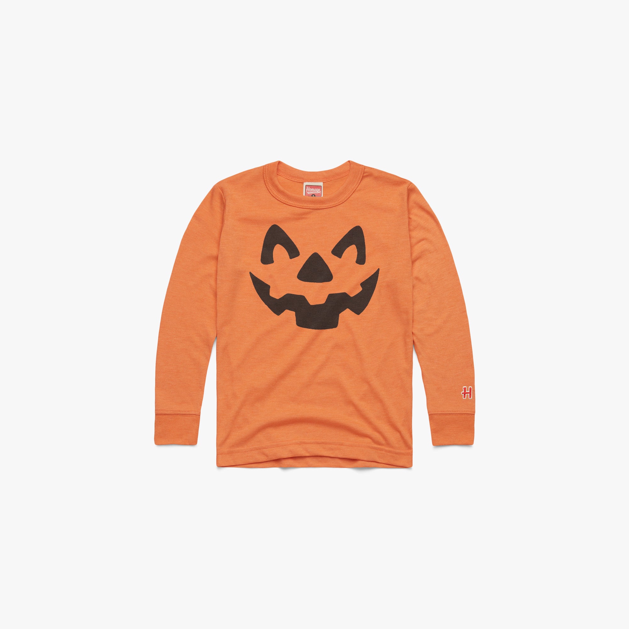 Youth Jack-O-Lantern Face Long Sleeve Tee