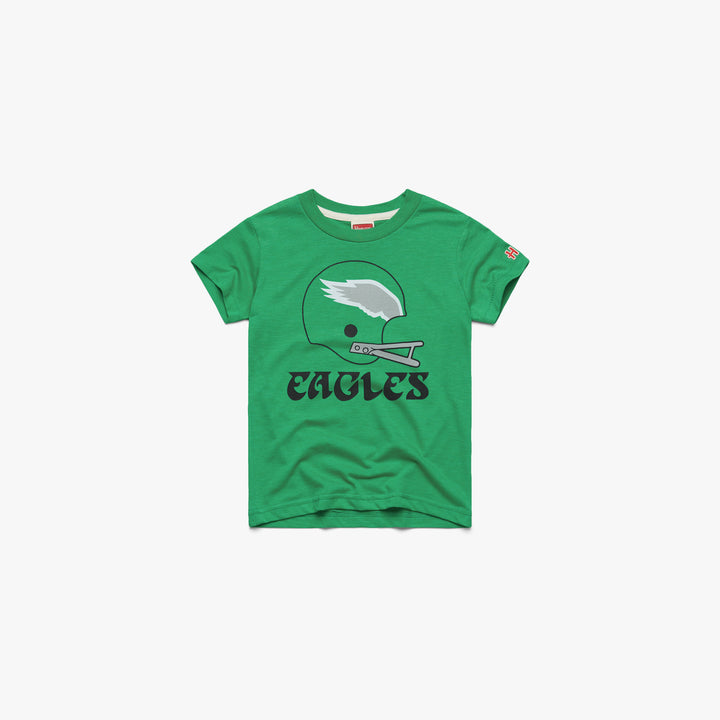 Philadelphia Eagles Helmet Retro T-Shirt | Kelly Green Eagles Apparel from Homage. | Officially Licensed NFL Apparel from Homage Pro Shop.