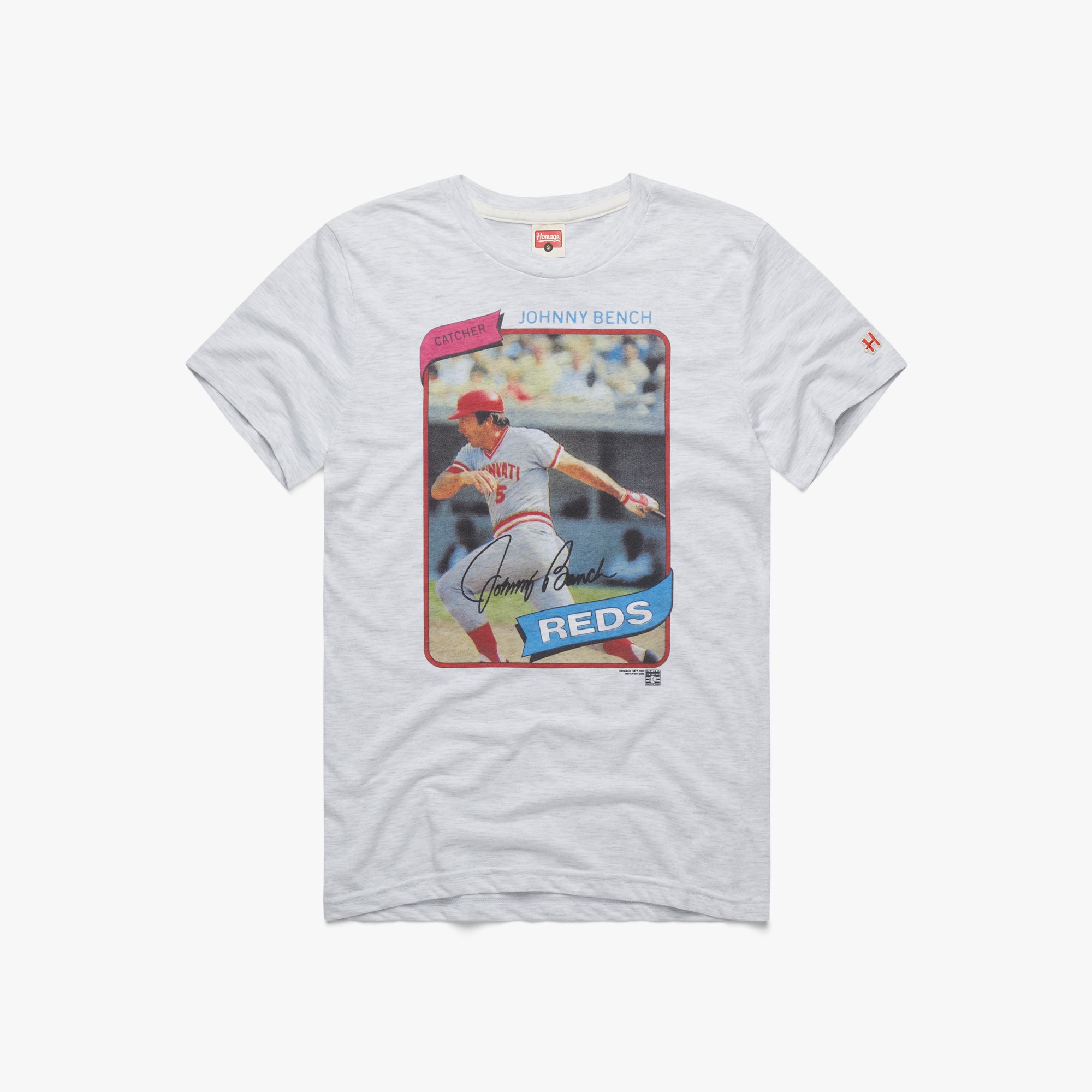 1980 Topps Baseball Johnny Bench Reds  Retro Cincinnati Reds T-Shirt –  HOMAGE