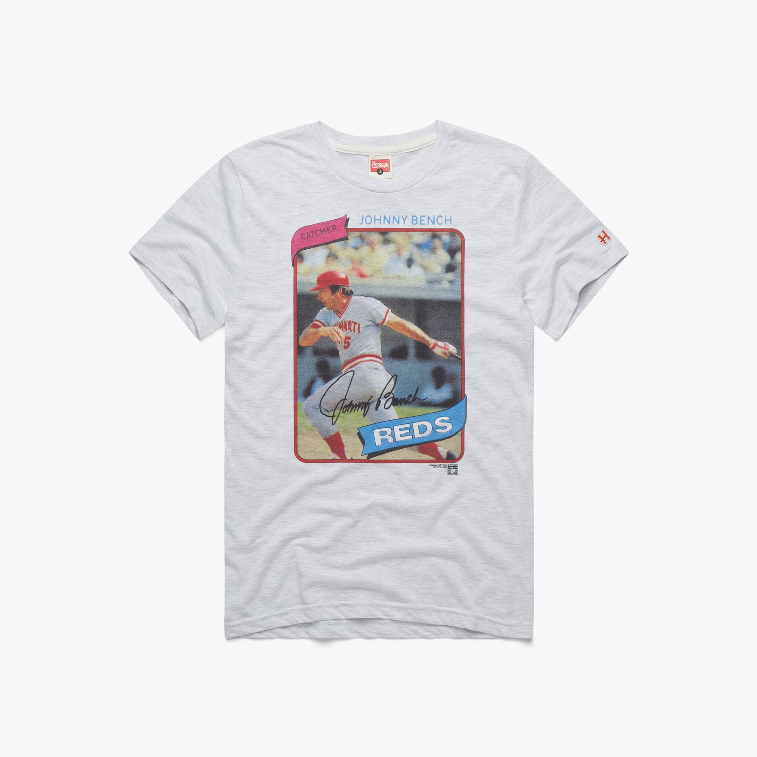 1980 Topps Baseball Johnny Bench Reds | Retro Cincinnati Reds T-Shirt ...