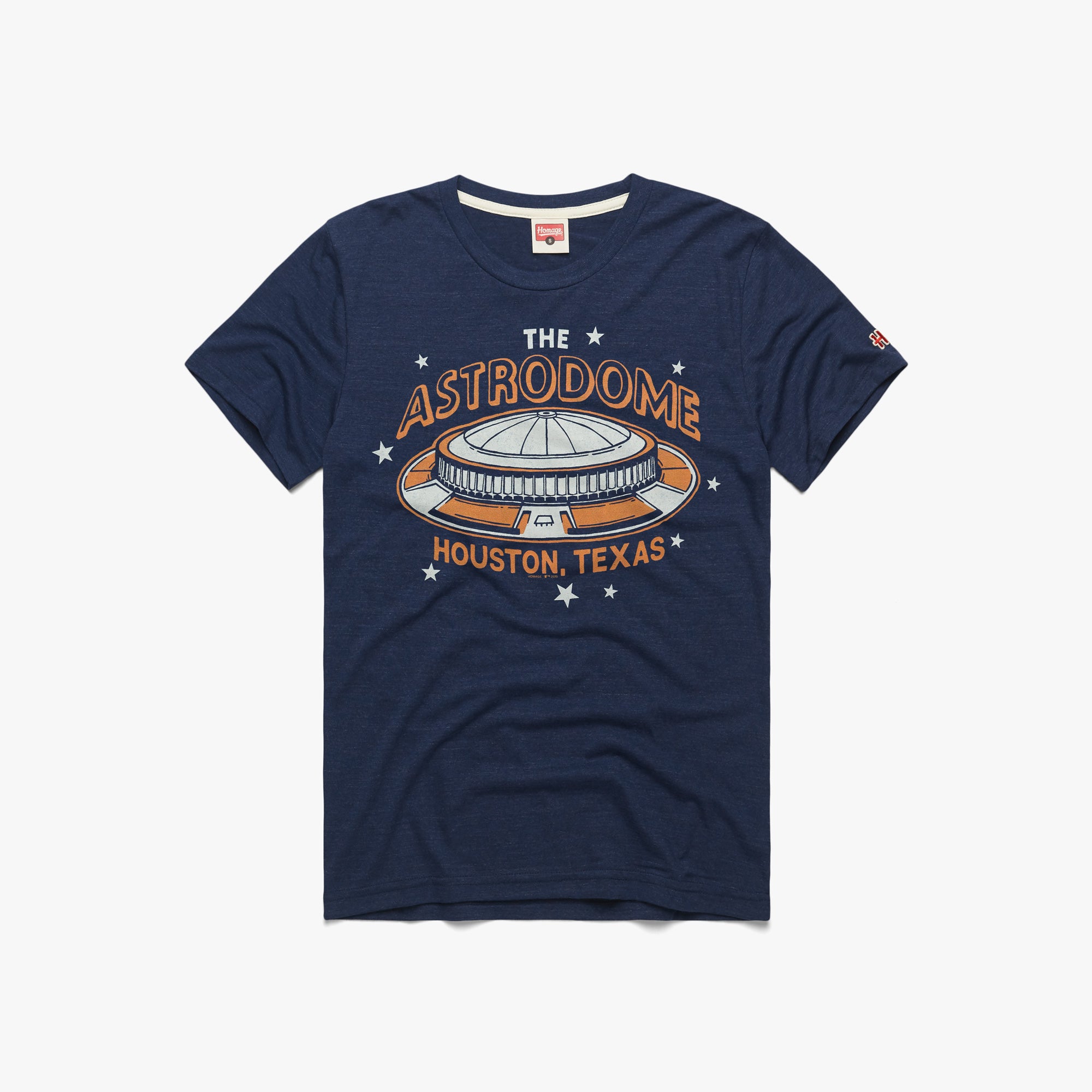 Men's Houston Astros Homage Navy Astrodome Tri-Blend T-Shirt
