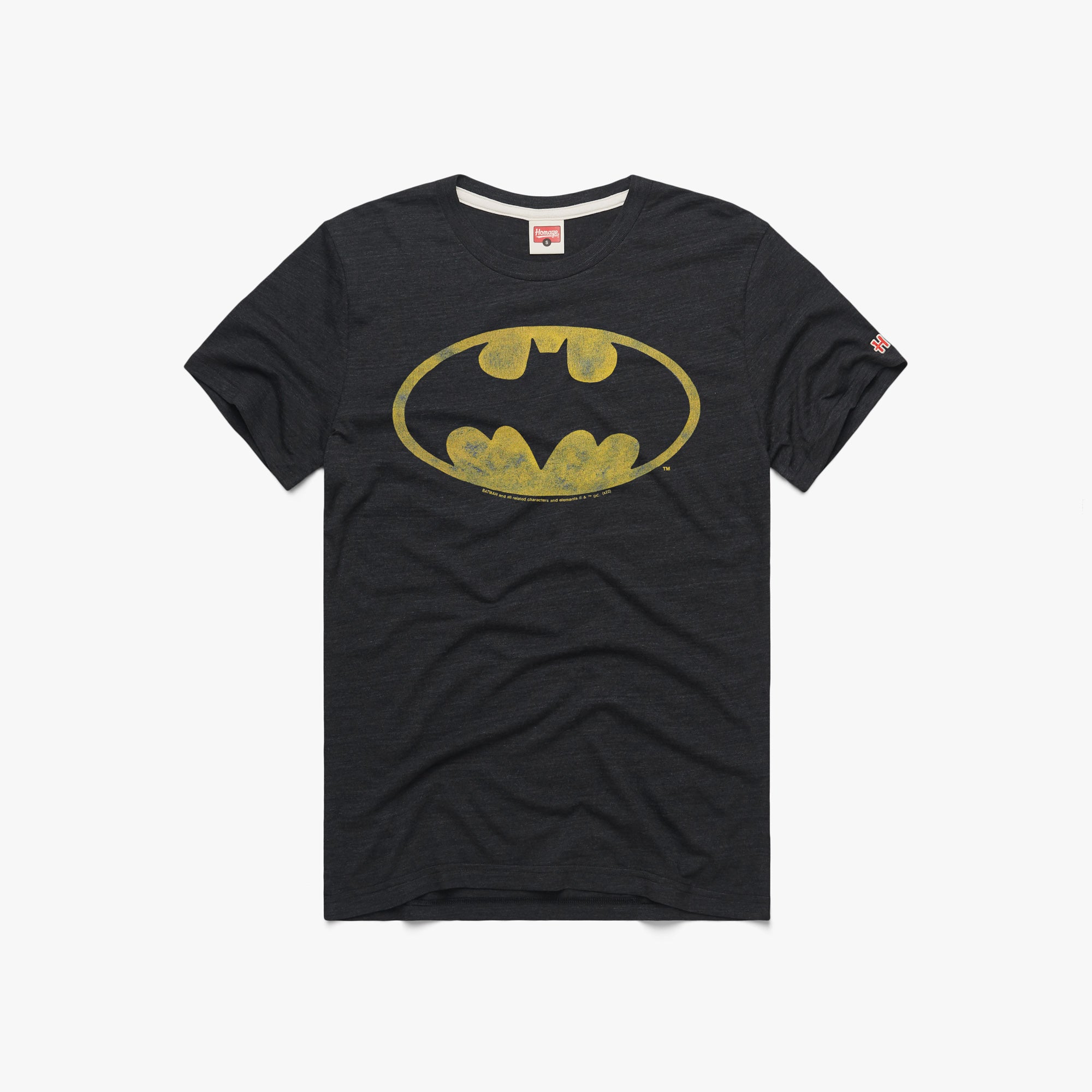 Batman Logo T-Shirt from Homage. | Charcoal | Vintage Apparel from Homage.