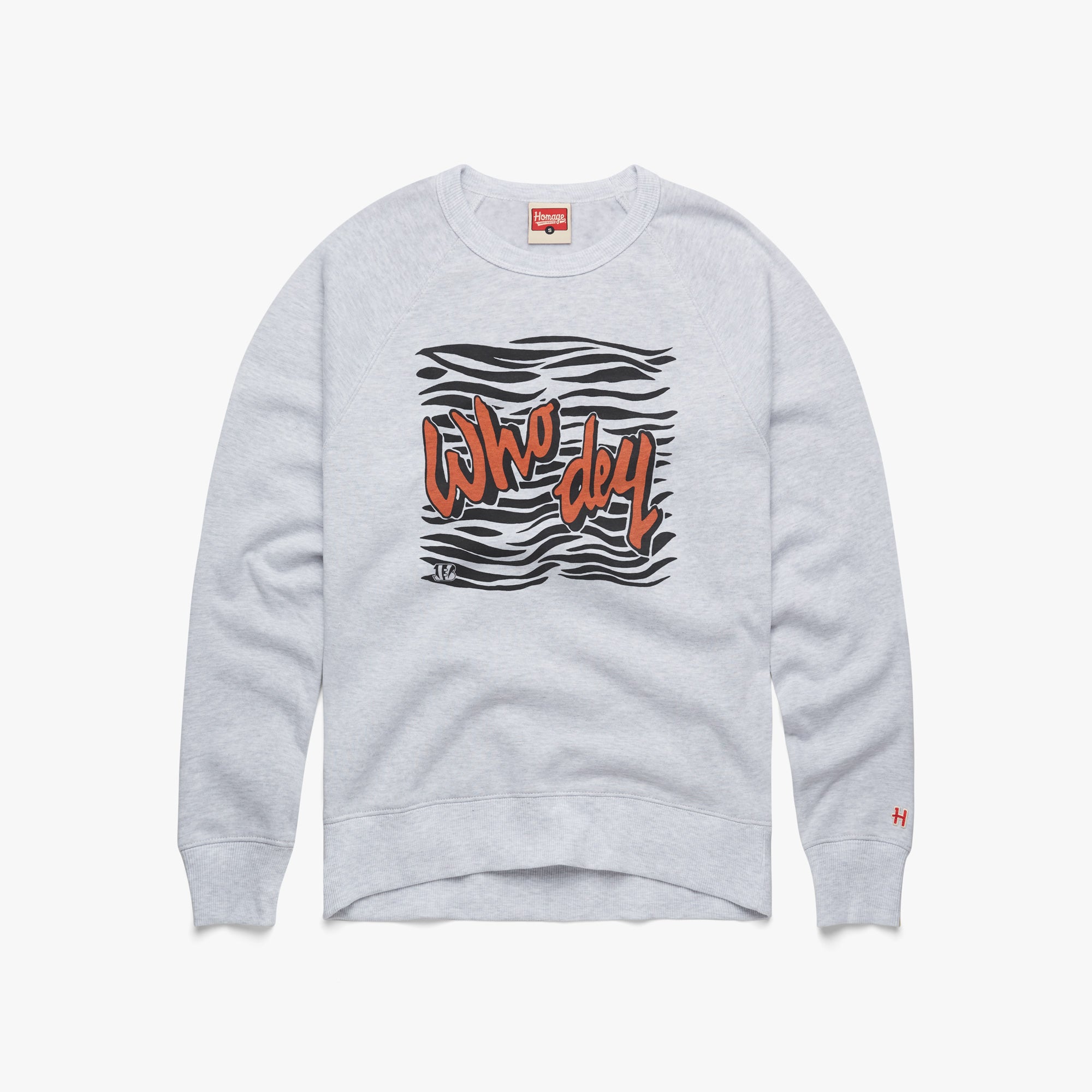 Cincinnati Bengals Who Dey Crewneck from Homage. | Officially Licensed Vintage NFL Apparel from Homage Pro Shop.