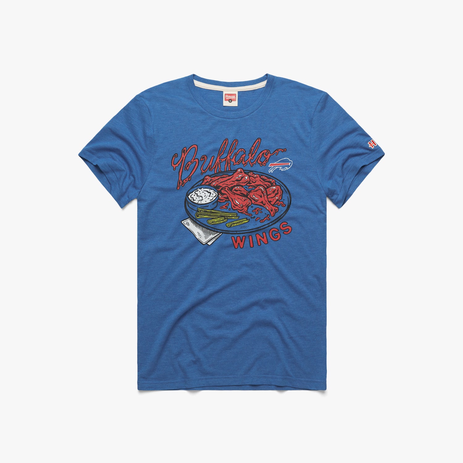 Bills Buffalo Wings T-Shirt from Homage. | Officially Licensed Vintage NFL Apparel from Homage Pro Shop.