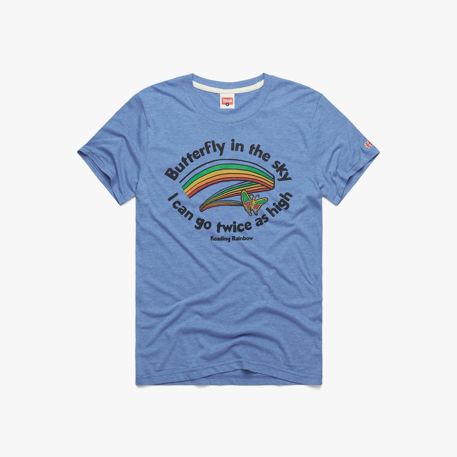 Reading Rainbow T-Shirt from Homage. | Grey | Vintage Apparel from Homage.