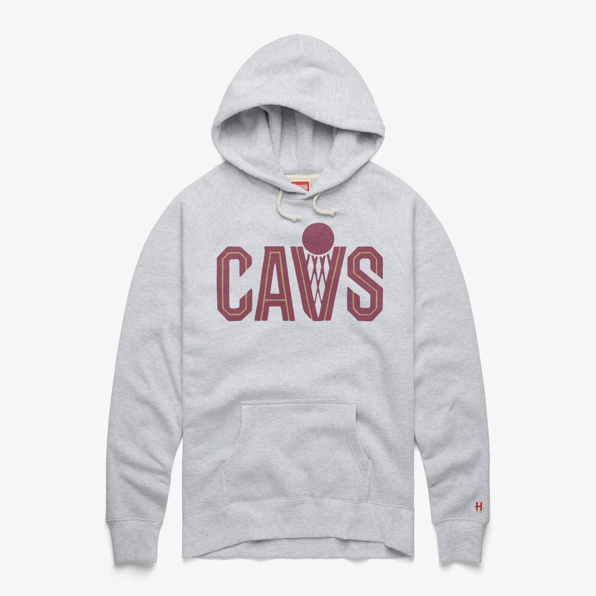 Cleveland Cavaliers Logo Hoodie from Homage. | Charcoal | Cleveland Cavaliers Vintage Apparel from Homage.