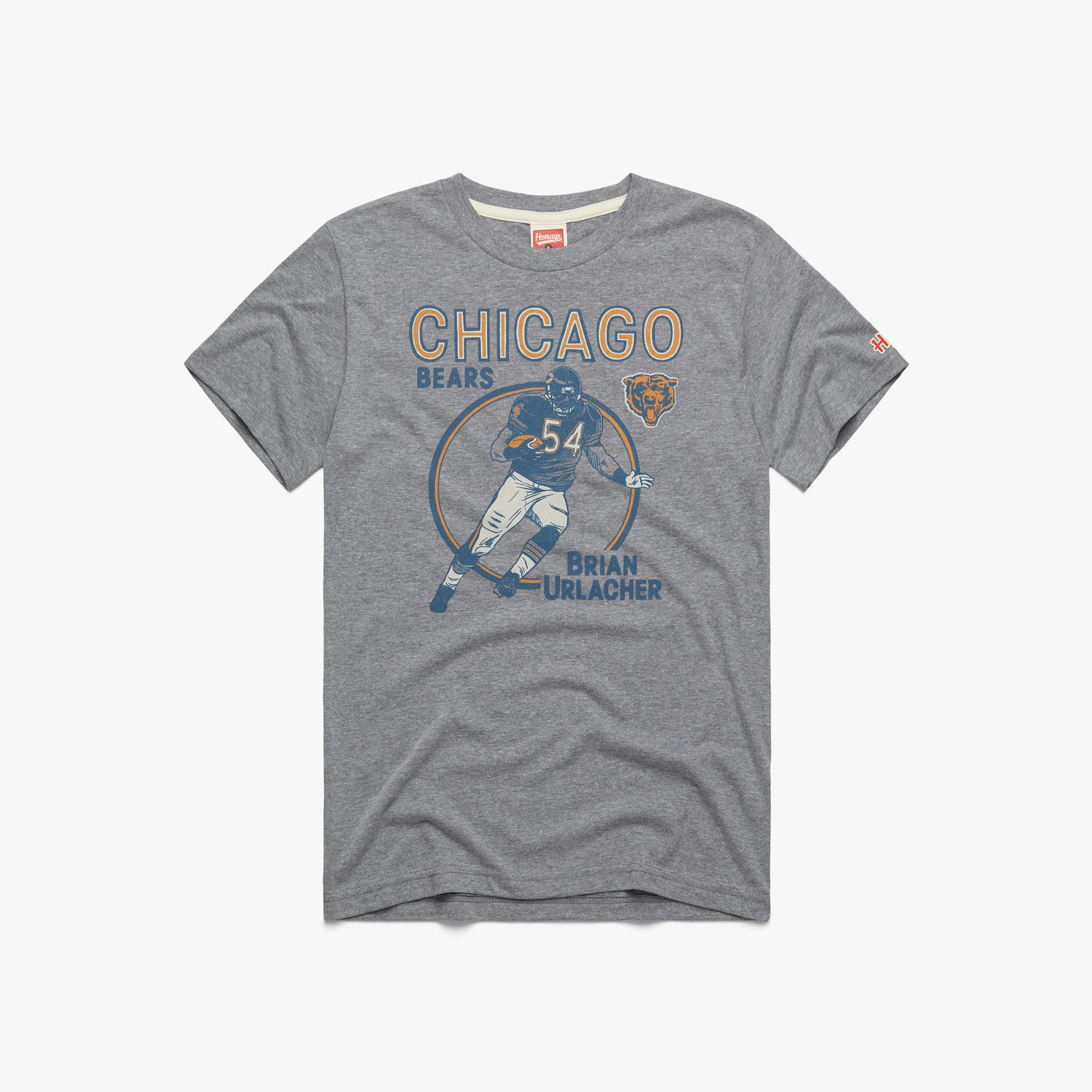 Chicago Bears Brian Urlacher T-Shirt from Homage. | Officially Licensed Vintage NFL Apparel from Homage Pro Shop.