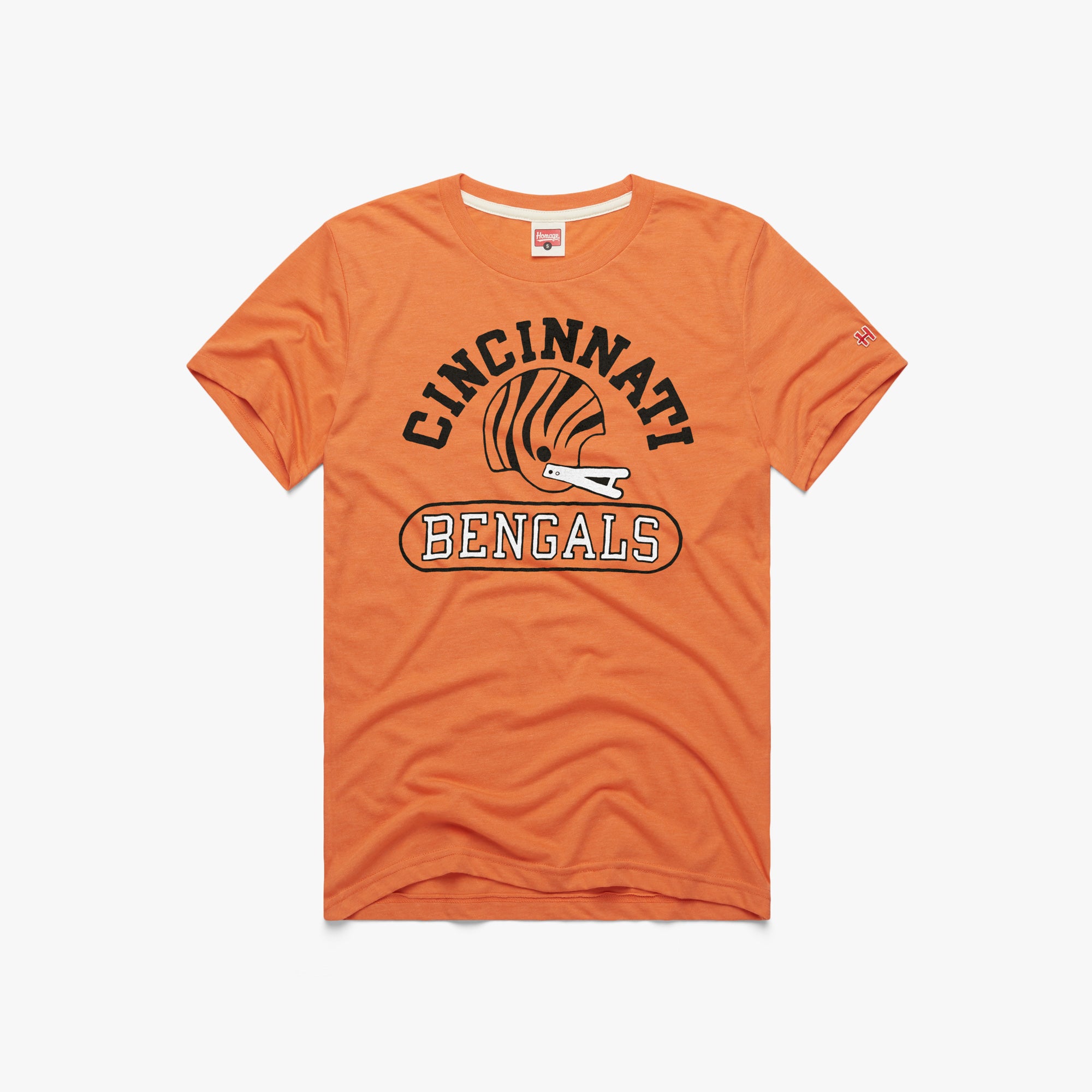 Cincinnati Bengals Throwback Helmet  Retro Cincinnati Bengals T-Shirt –  HOMAGE