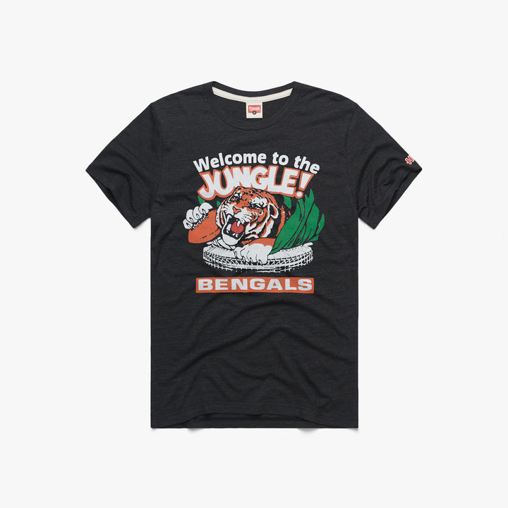 Cincinnati Bengals Welcome to The Jungle T-Shirt from Homage. | Officially Licensed Vintage NFL Apparel from Homage Pro Shop.