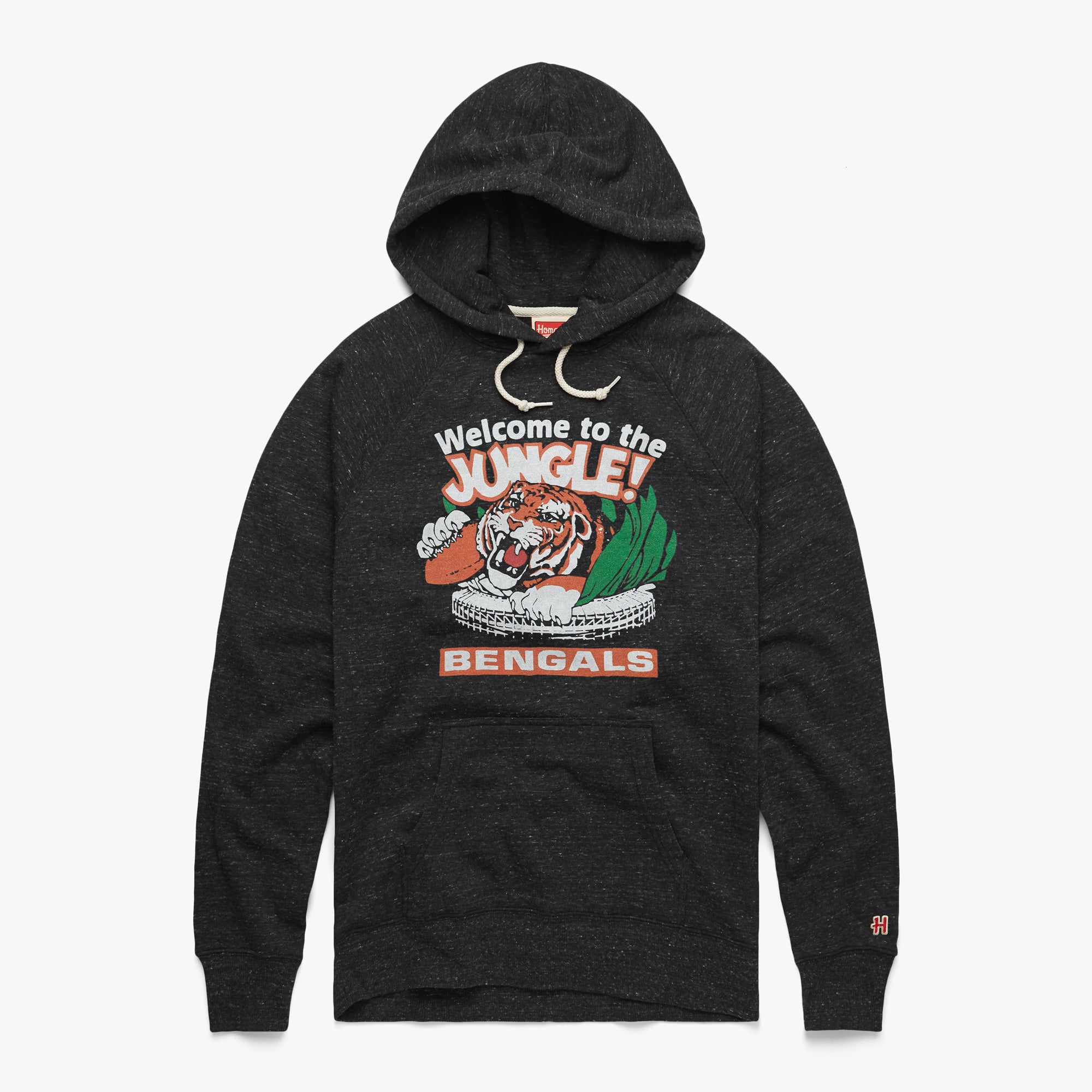 Cincinnati Bengals Welcome to The Jungle Hoodie from Homage. | Officially Licensed Vintage NFL Apparel from Homage Pro Shop.