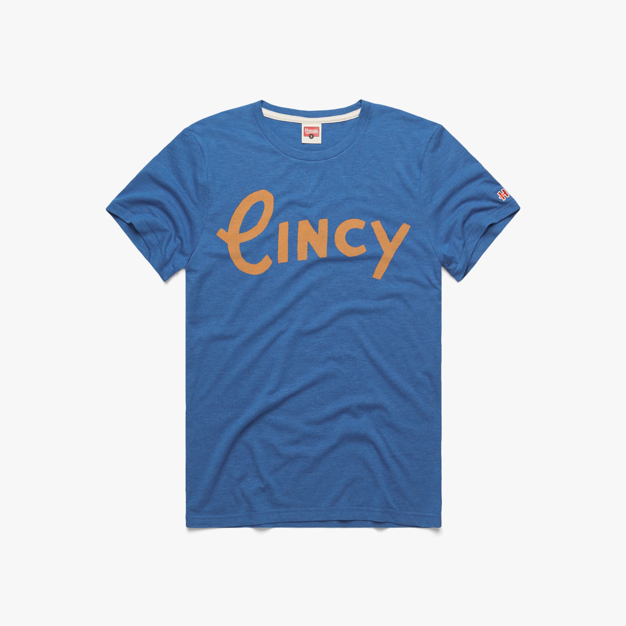 Cincinnati Reds 1911 Road Logo T-Shirt from Homage. | Navy | Vintage Apparel from Homage.