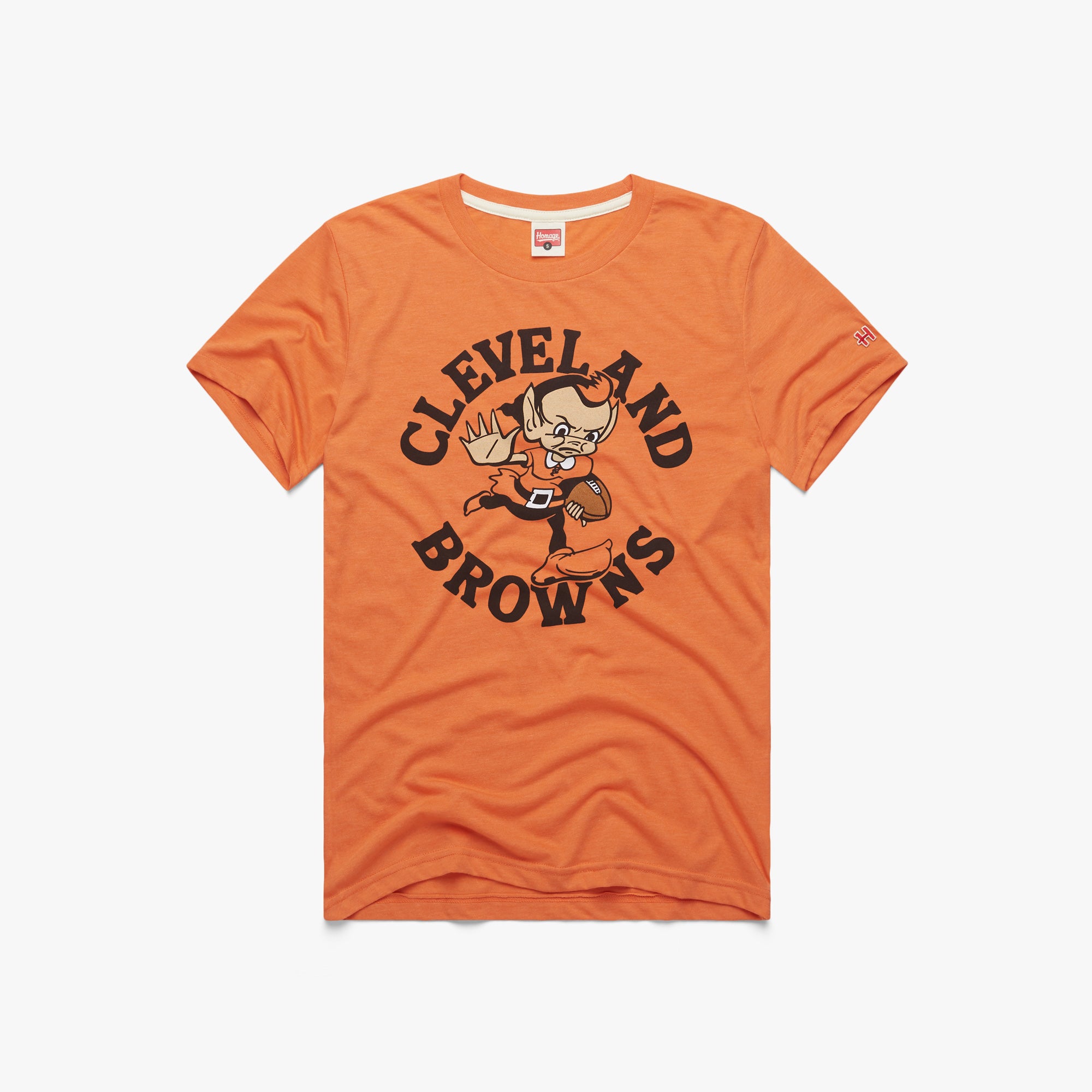 BrooklynThread Vintage T-Shirt | Cleveland Browns Football Sports Streetwear Raglan Pullover Top Graphic Tee 70's 80's Orange Brown | Size S/M