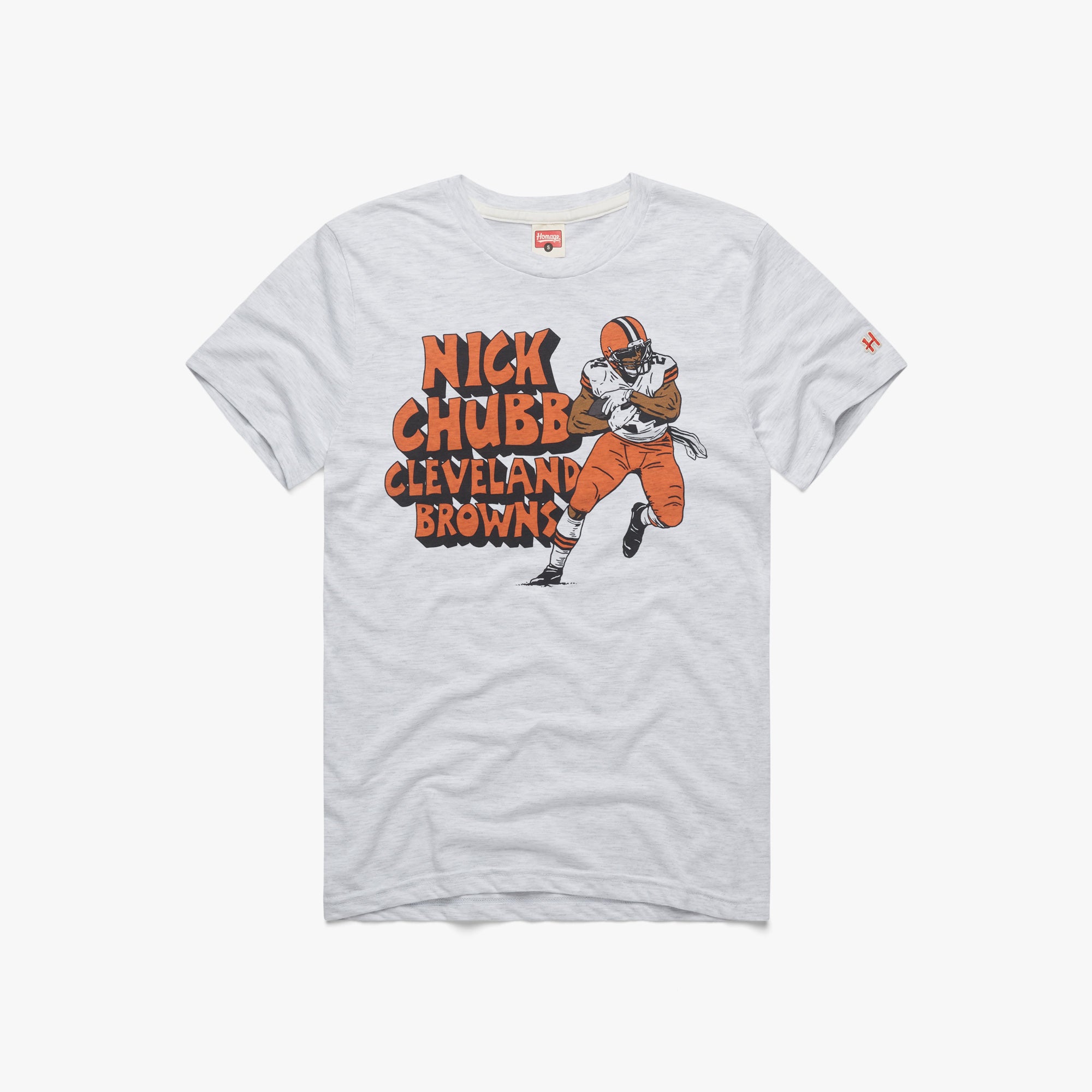 Cleveland Browns Nick Chubb T-Shirt from Homage. | Officially Licensed Vintage NFL Apparel from Homage Pro Shop.