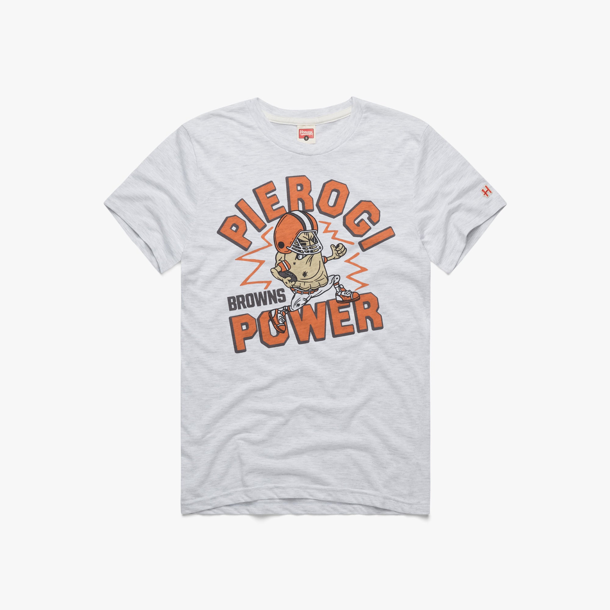 Pittsburgh Pierogi Power T-Shirt from Homage. | Charcoal | Vintage Apparel from Homage.