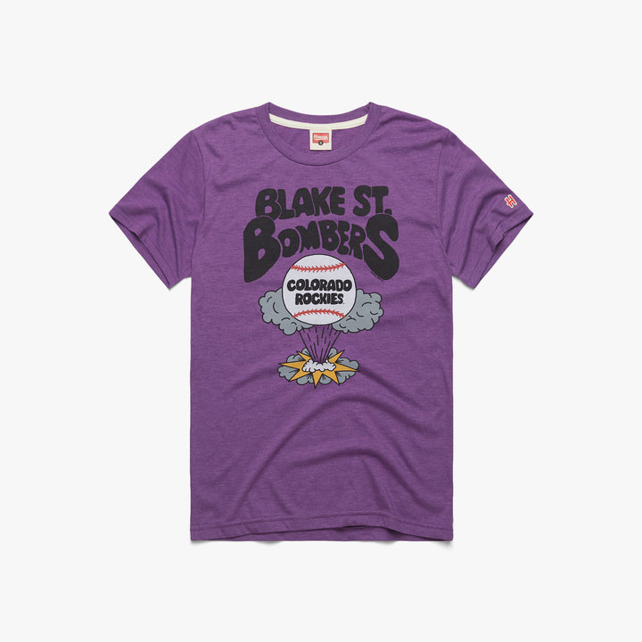 Colorado Rockies Homage Doddle Collection Blake St. Bombers Tri-Blend T- Shirt - Purple
