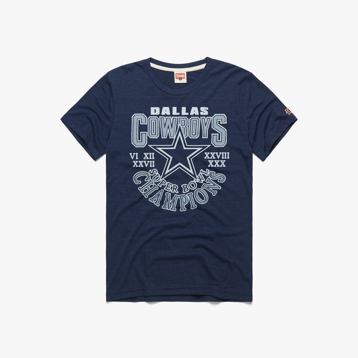 Vintage Dallas Cowboys Five Time Super Bowl Champions T Shirt -   Denmark