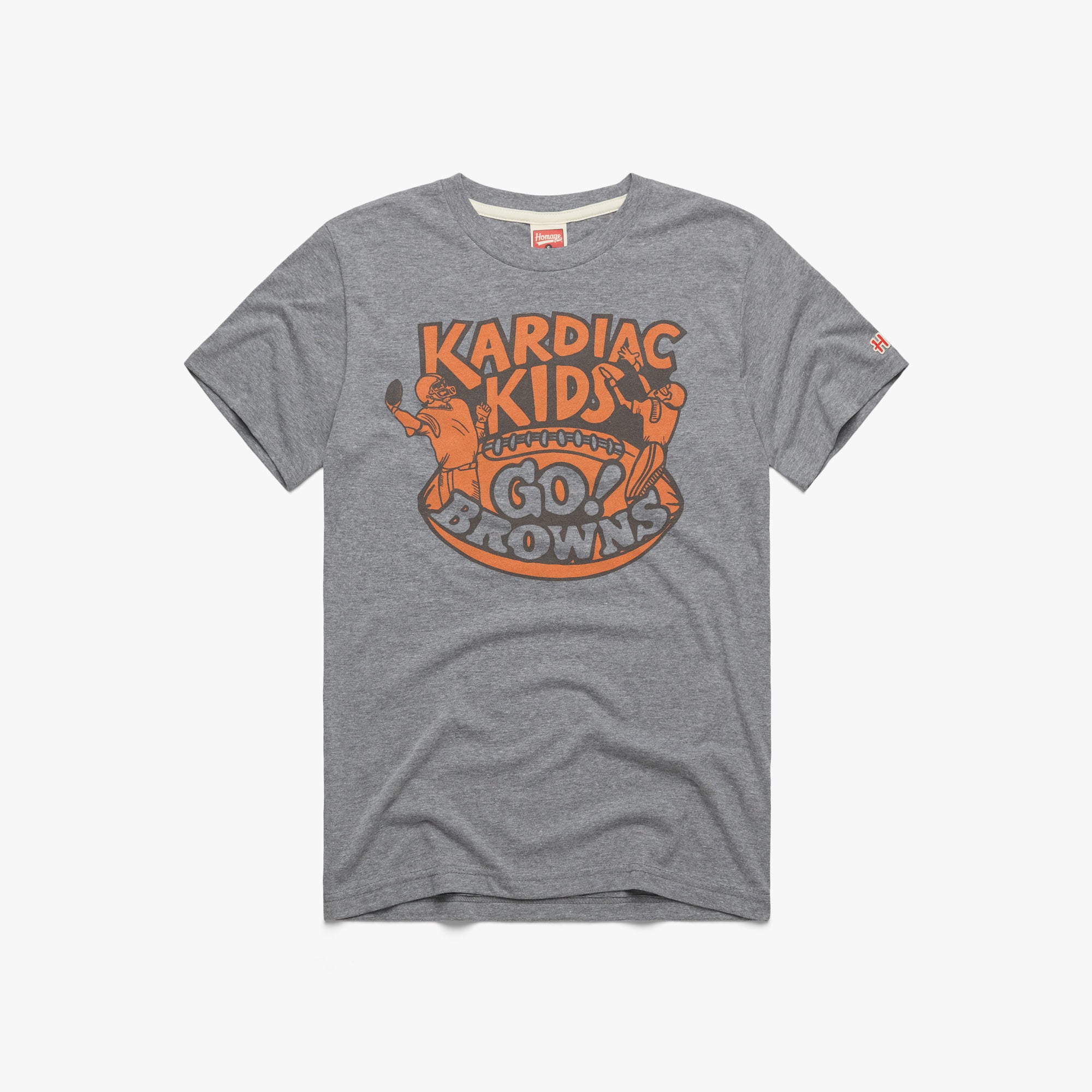 Go Cleveland Browns Kardiac Kids T-Shirt from Homage. | Officially Licensed Vintage NFL Apparel from Homage Pro Shop.