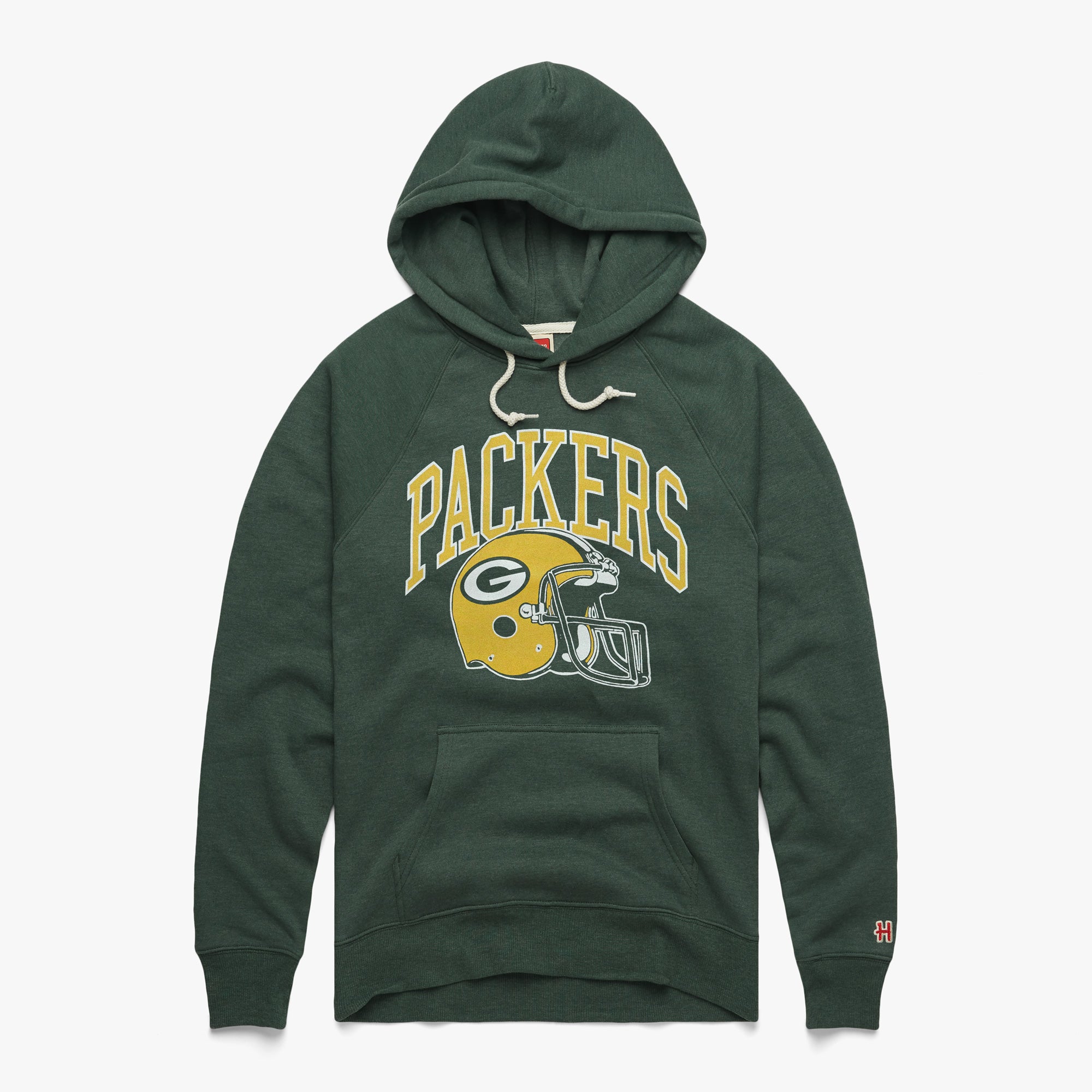 Green Bay Packers Helmet Hoodie from Homage. | Officially Licensed Vintage NFL Apparel from Homage Pro Shop.