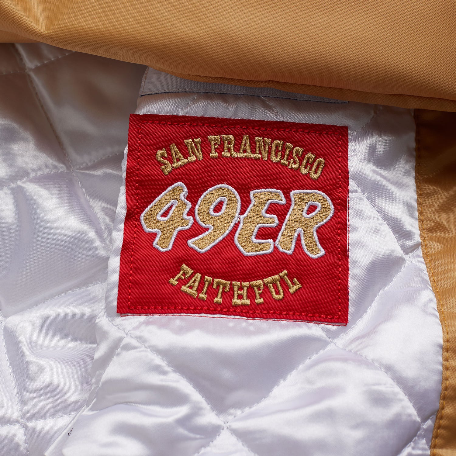 49ers Gold Varsity Satin Jacket  Vintage 90s San Francisco 49ers