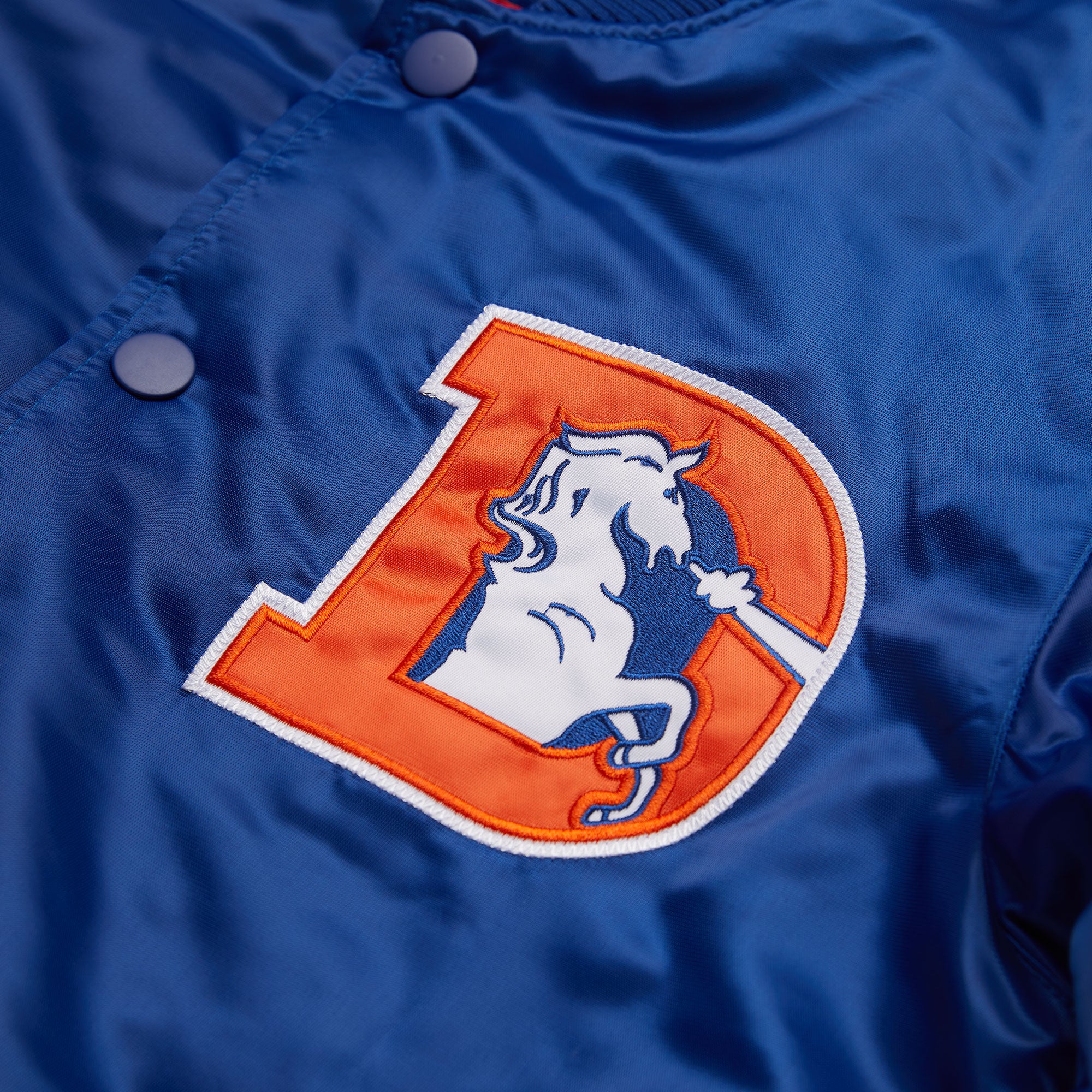 Denver Broncos Blue Satin Jacket