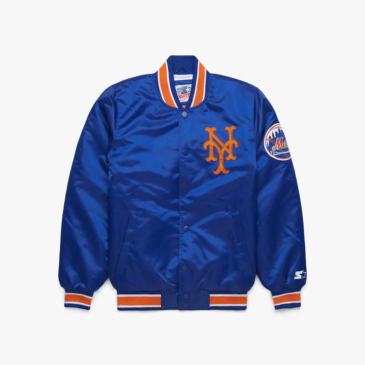 Men's New York Mets Blue Satin Jacket