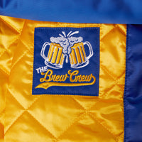 Men's Milwaukee Brewers Starter Royal/Cream Vintage Varsity Satin