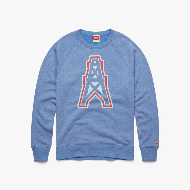 Oilers Football '80 Crewneck from Homage. | Officially Licensed Vintage NFL Apparel from Homage Pro Shop.