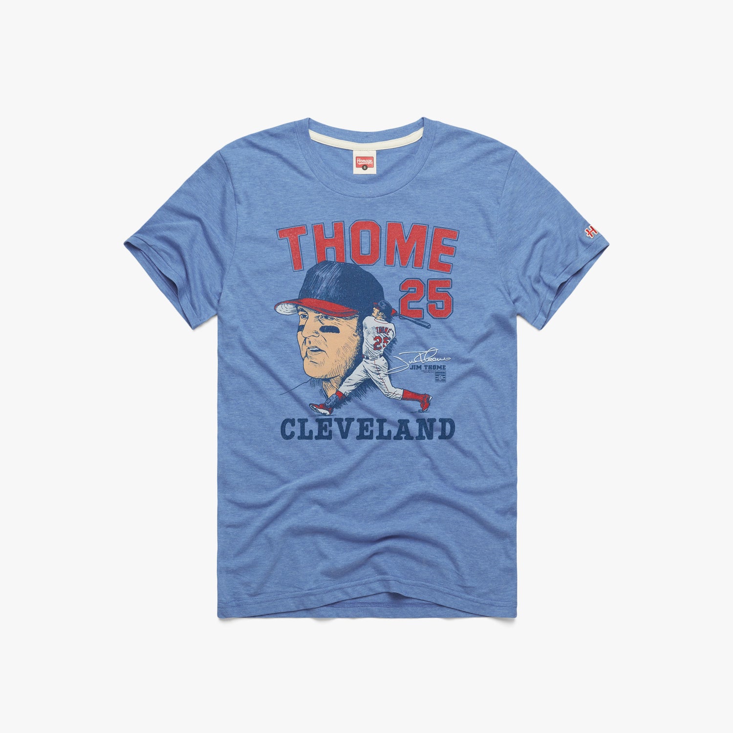 Jim Thome #25 T-Shirt from Homage. | Light Blue | Vintage Apparel from Homage.