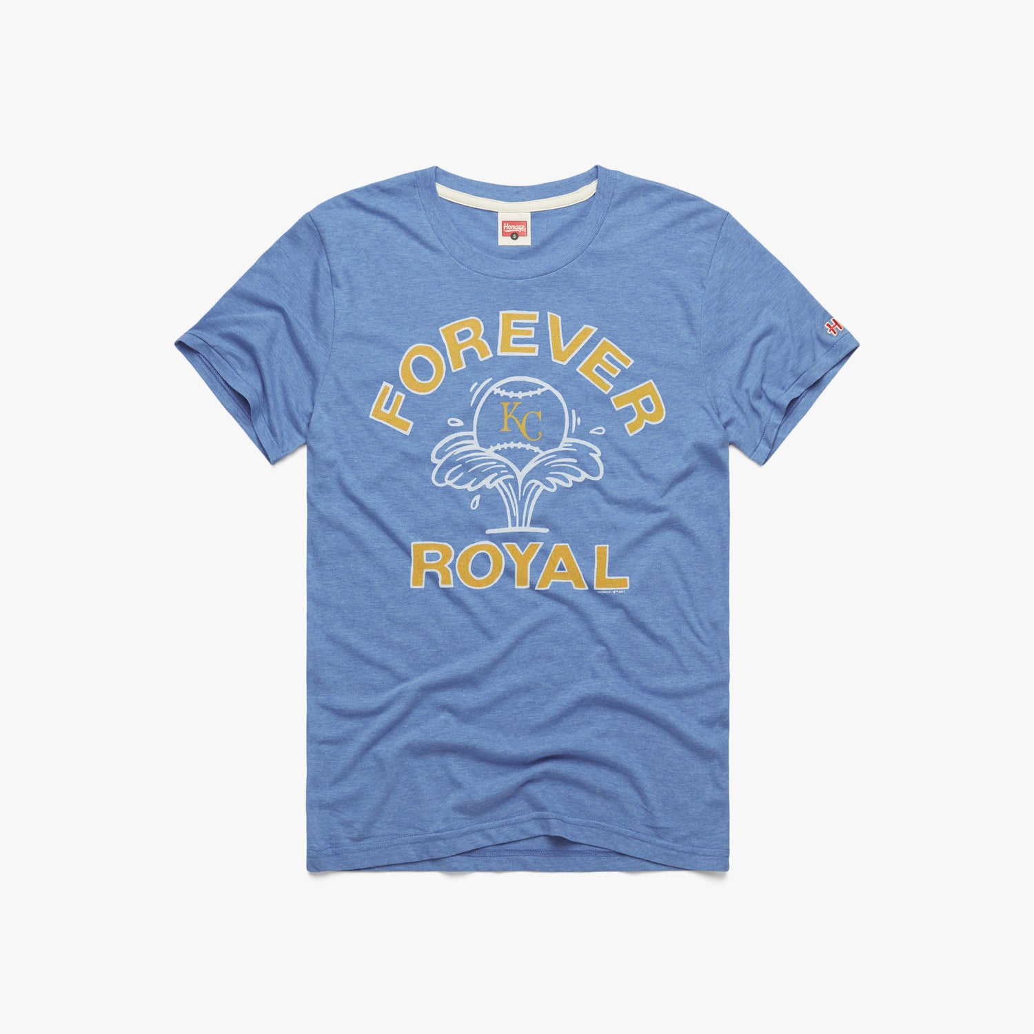 Kansas City Royals Forever Royal T-Shirt from Homage. | Light Blue | Vintage Apparel from Homage.
