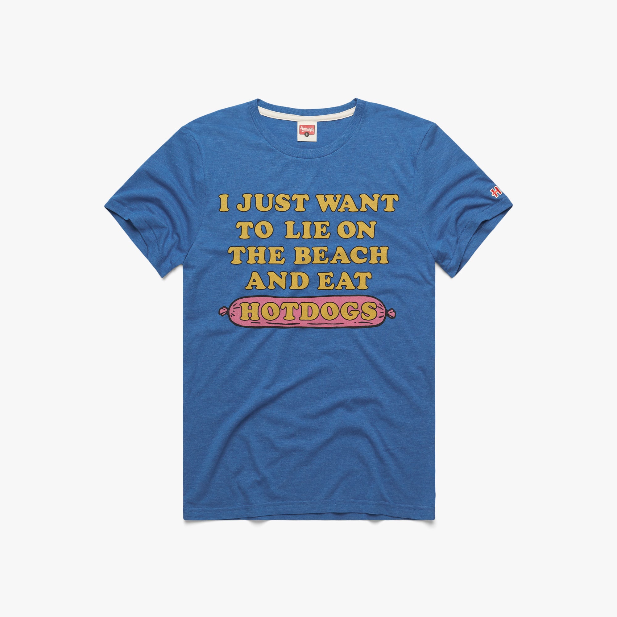 Clippers Hot Dog Race T-Shirt from Homage. | Ash | Vintage Apparel from Homage.