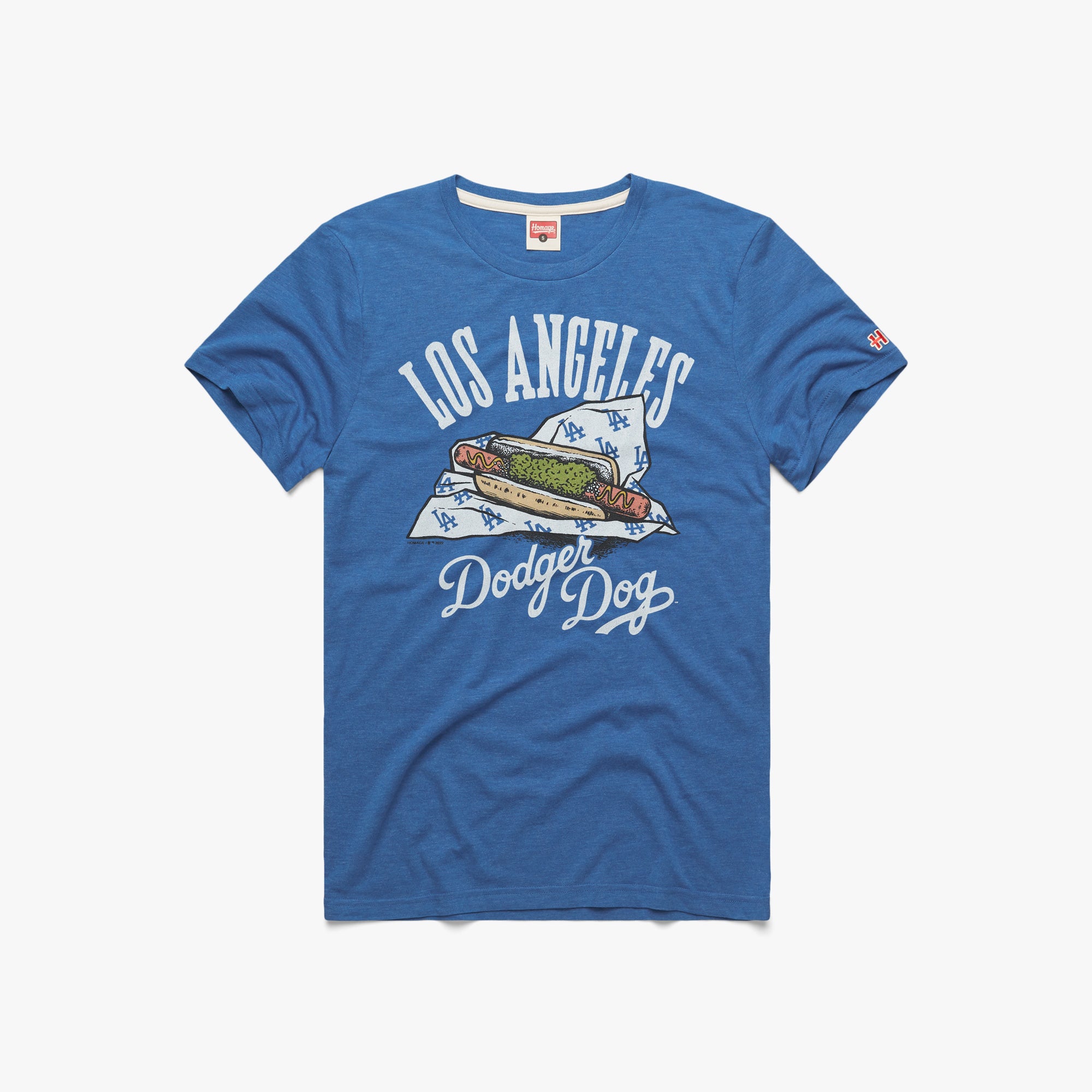 Los Angeles Dodger Dogs T-Shirt from Homage. | Royal Blue | Vintage Apparel from Homage.