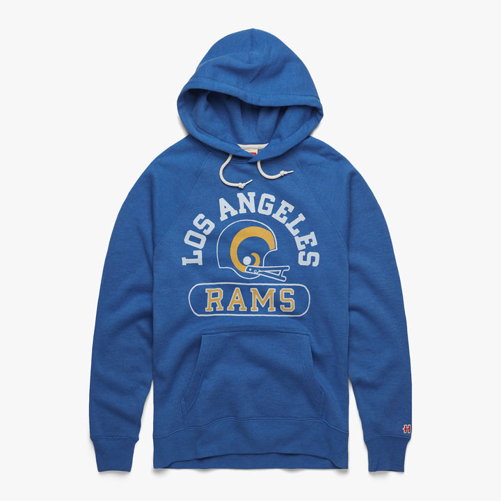 Los Angeles Rams Throwback Helmet T-Shirt from Homage. | Officially Licensed Vintage NFL Apparel from Homage Pro Shop.