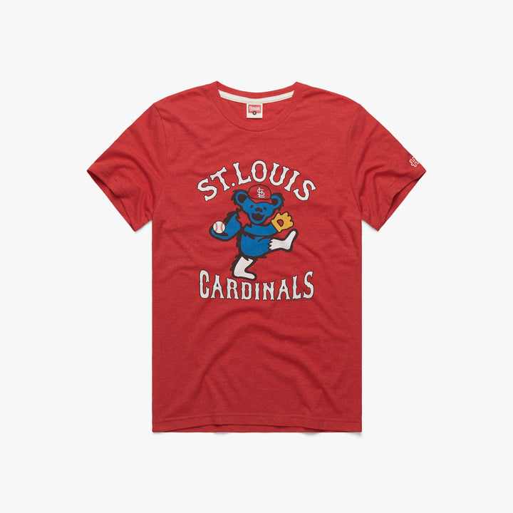 St. Louis Cardinals Birds and Buds T-Shirt from Homage. | Red | Vintage Apparel from Homage.