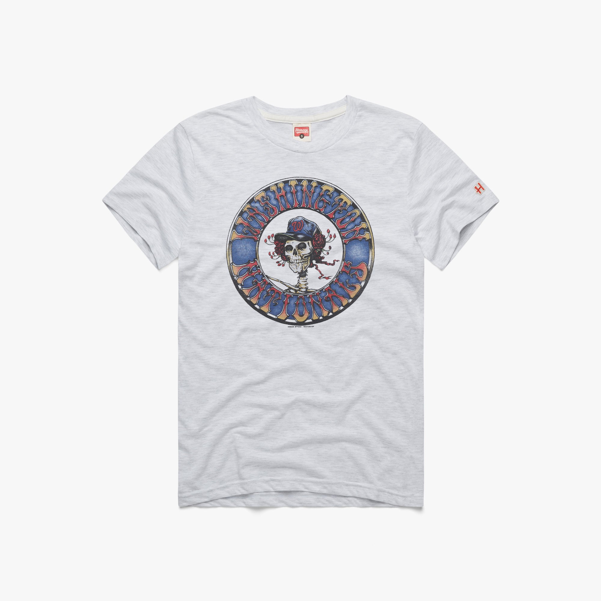 MLB x Grateful Dead x Cleveland Baseball T-Shirt from Homage. | Ash | Vintage Apparel from Homage.
